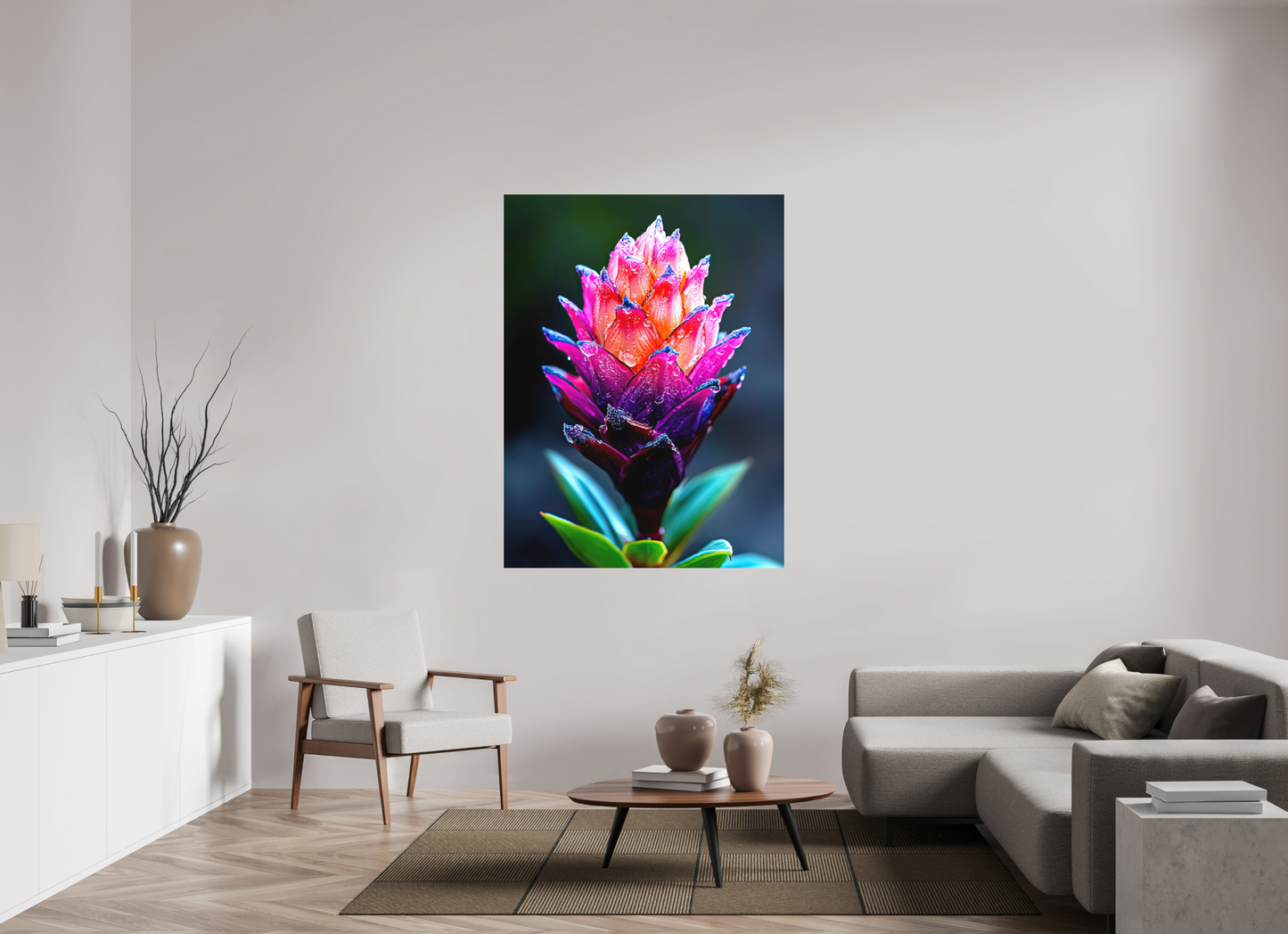 45 x 60″, Photo Print on Aluminum Backing Tropical Pinecone Flower