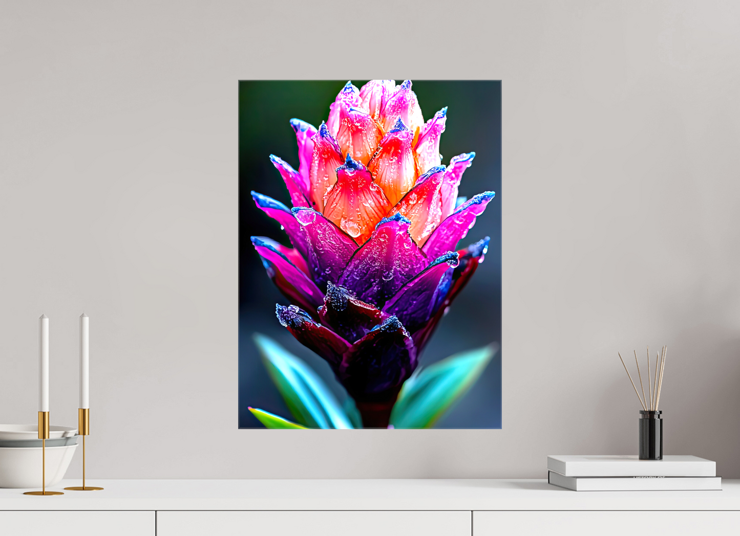 15 x 20″, Glossy Canvas Tropical Pinecone Flower