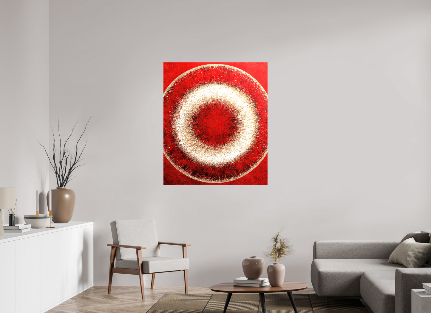 39 x 45.9″, Glossy Canvas Abstract Red Eye
