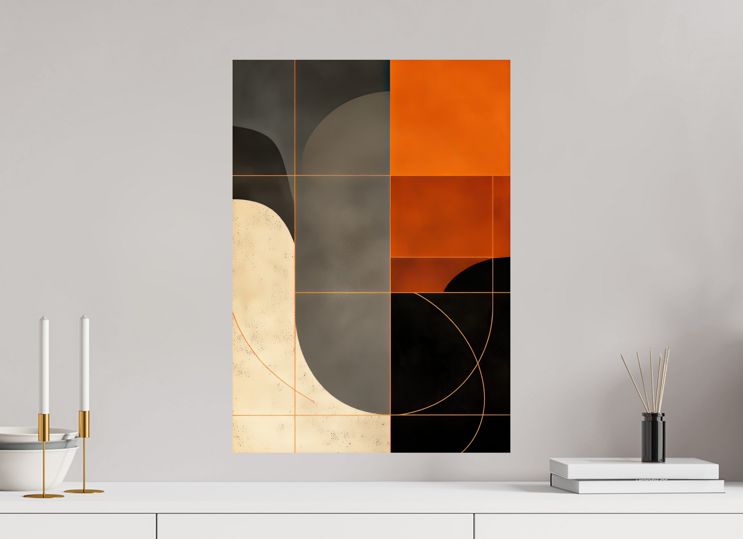 ISO A2 (42 x 59,4 cm), Fine Art Print On Aluminum Dibond Abstract Squares