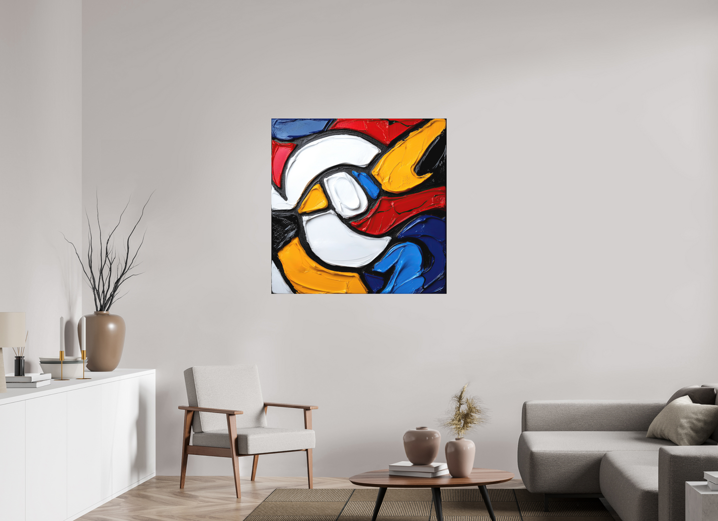 40 x 40″, Photo Print on Aluminum Backing Abstract Paint Bird