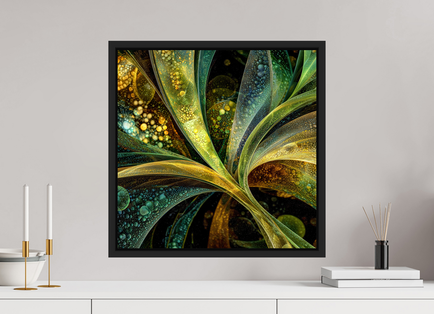 20 x 20″, Fine Art Print on Aluminum Dibond with Boarder Algae