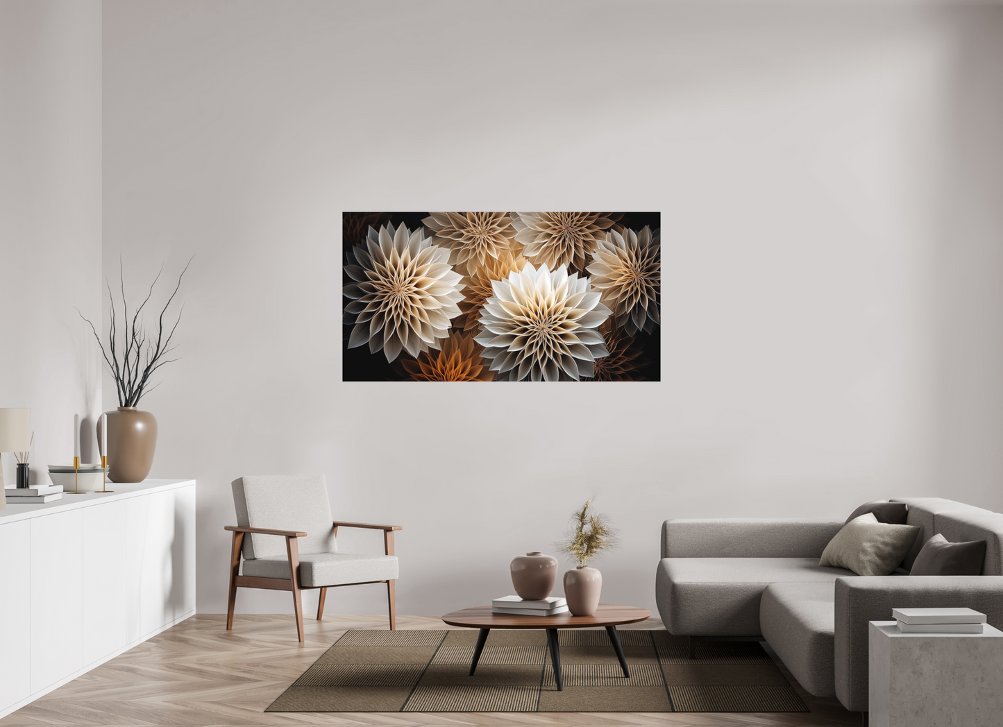 65.6 x 35″, Photo Print on Aluminum Backing Pollen Flowers
