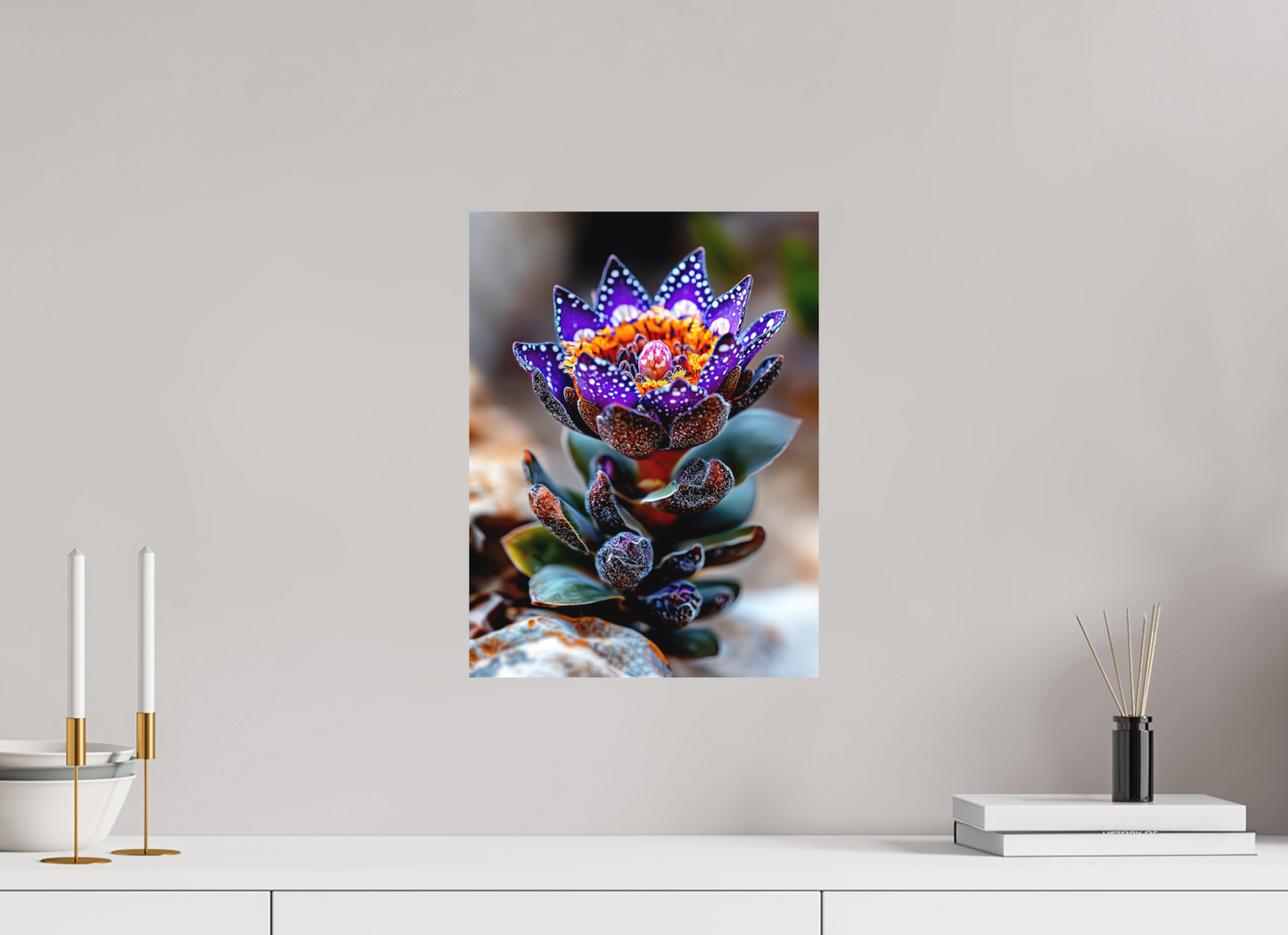 12 x 16″, Photo Print on Aluminum Backing Caterpillar Flower