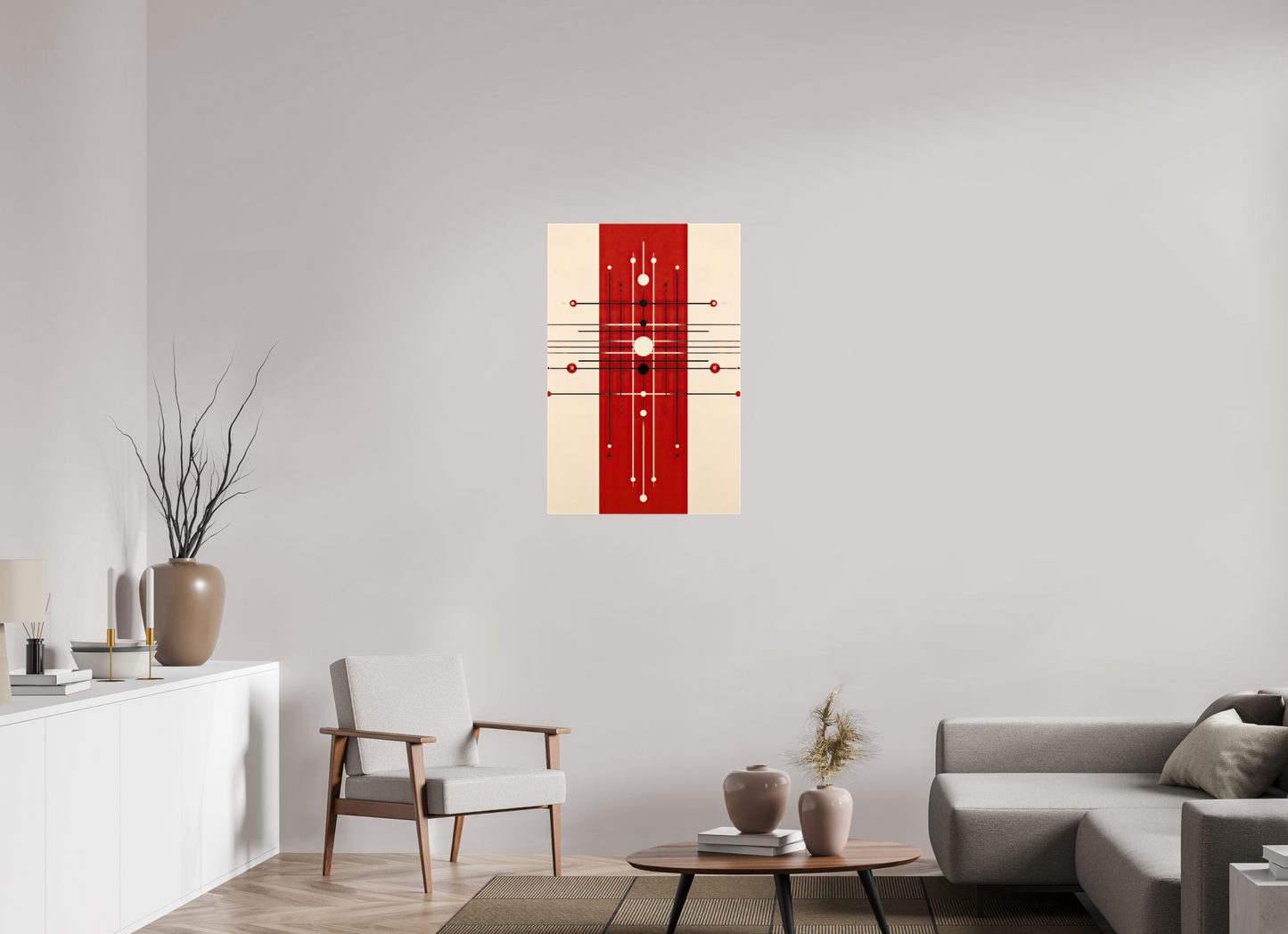 24 x 36.4″, Glossy Canvas Red Line