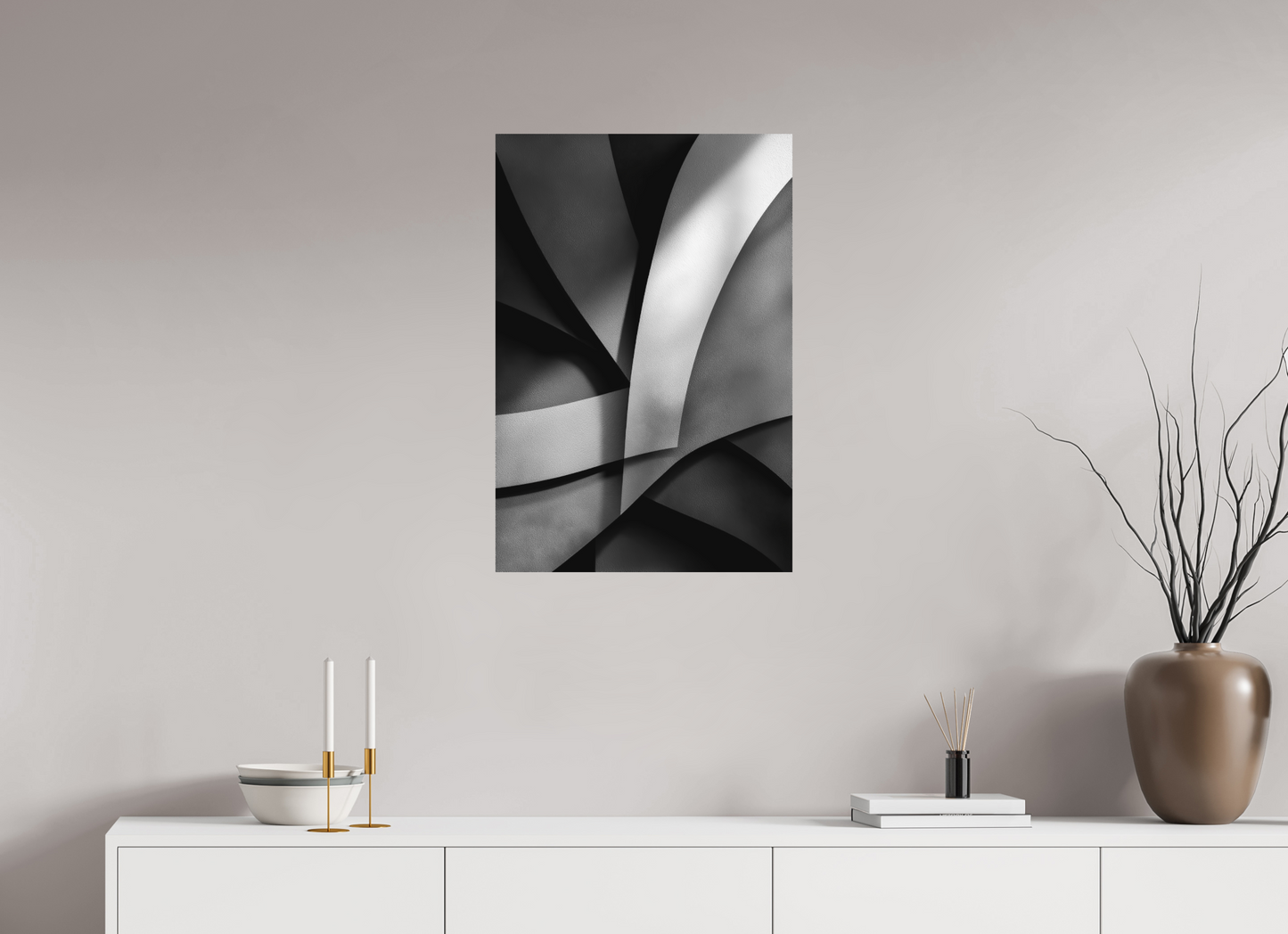 20 x 29.5″, Photo Print on Aluminum Backing Abstract B&W 3