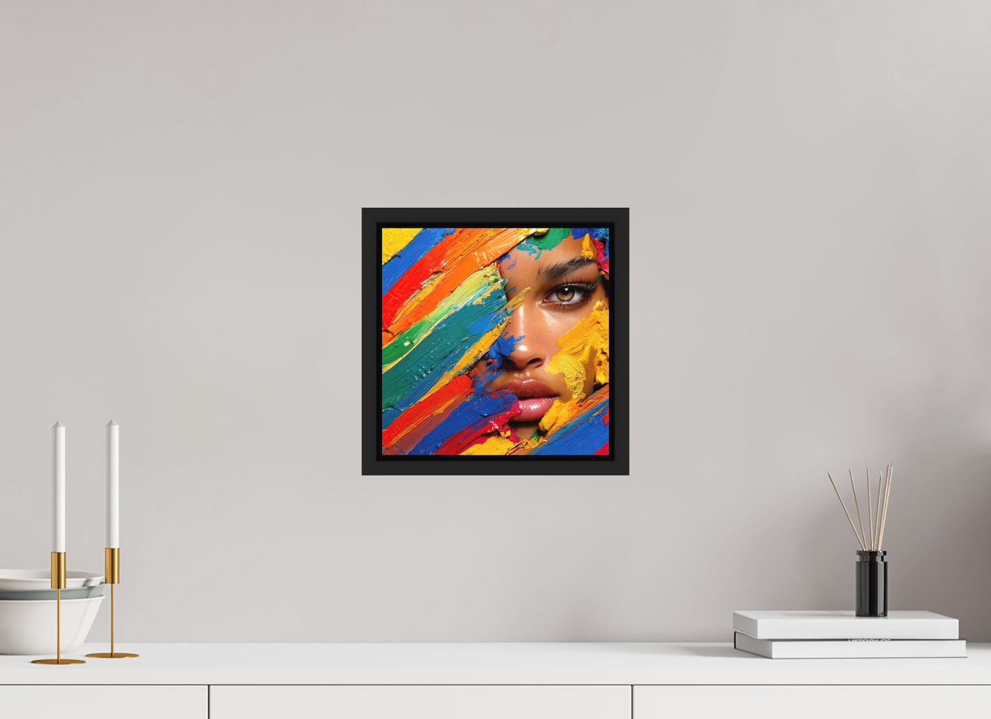 10 x 10″, Photo Print on Aluminum Backing with boarder Paintress