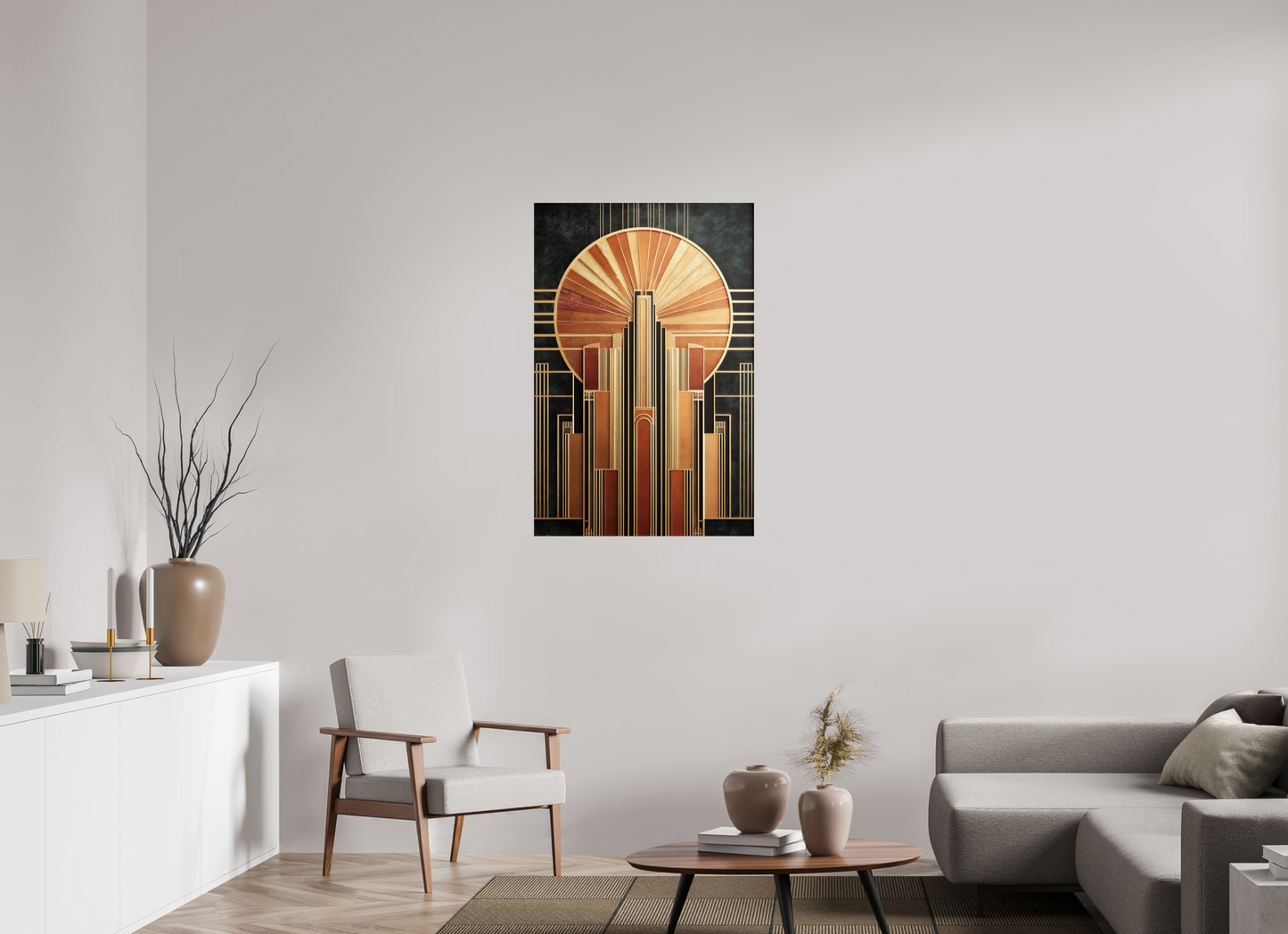 28 x 42.4″, Fine Art Print On Aluminum Dibond Art Deco City 2