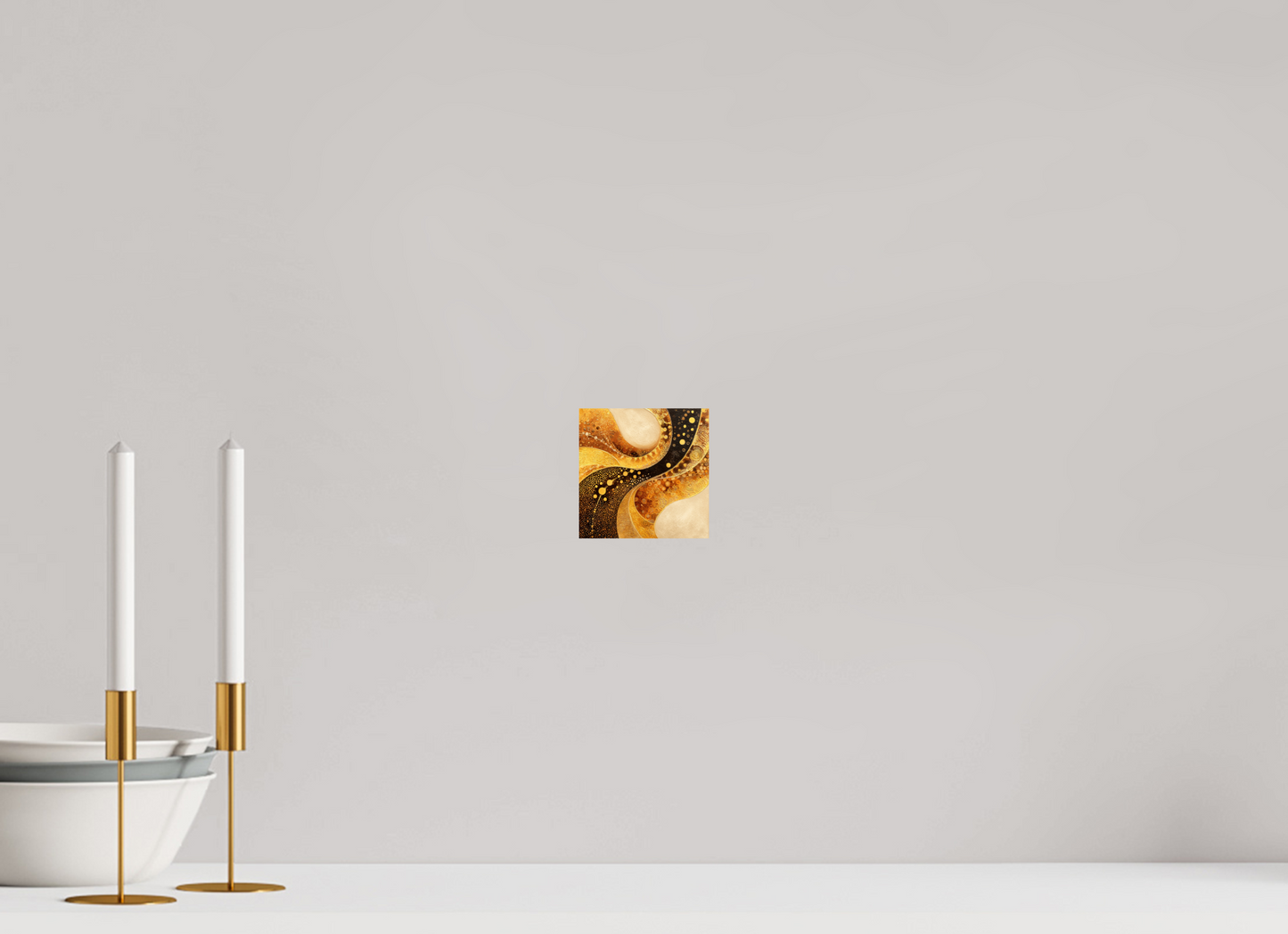 4 x 4″, Fine Art Print On Aluminum Dibond Gold Texture Swirl