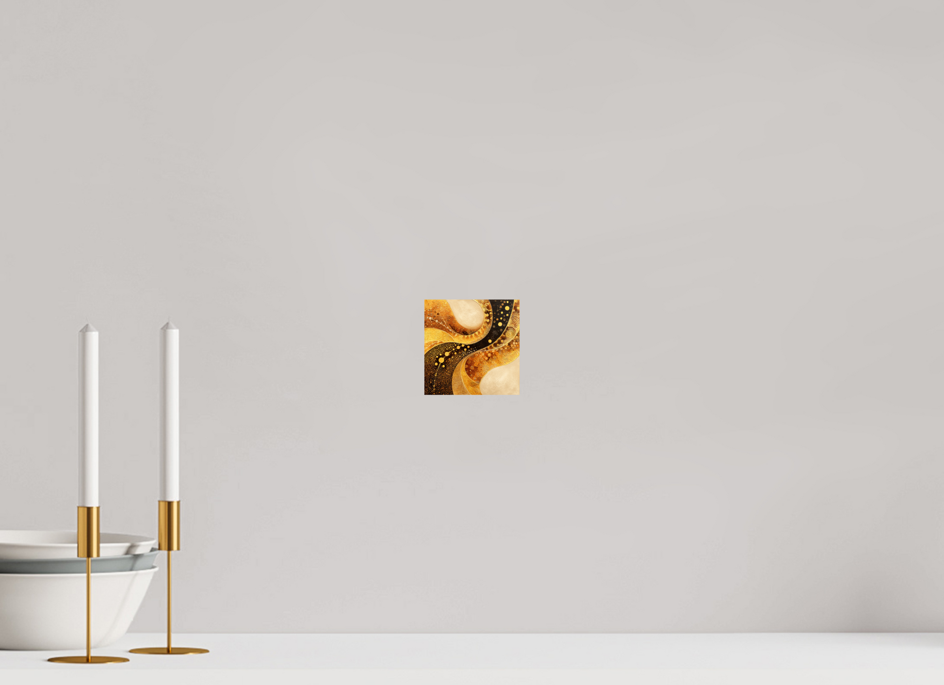 4 x 4″, Fine Art Print On Aluminum Dibond Gold Texture Swirl