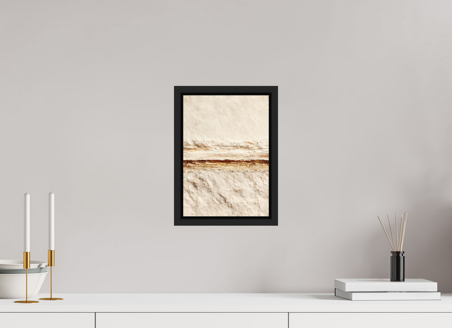 ISO A4 (21 x 29,7 cm), Photo Print on Aluminum Backing with boarder Desert Line
