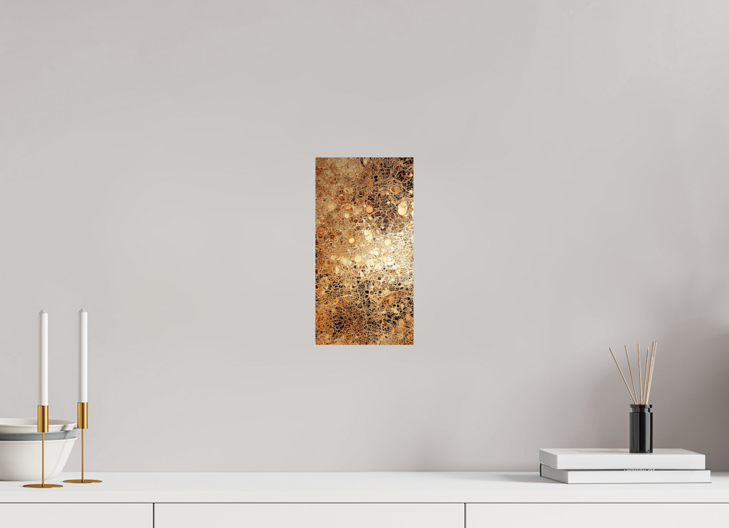 6 x 11.5″, Fine Art Print On Aluminum Dibond Gold Leather