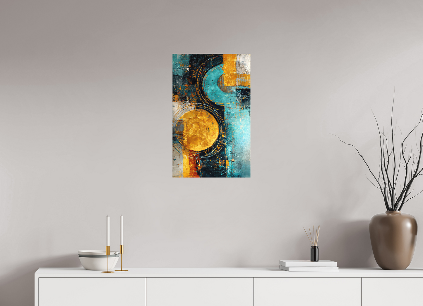 16 x 25.4″, Photo Print on Aluminum Backing Abstract Gold Paint 2