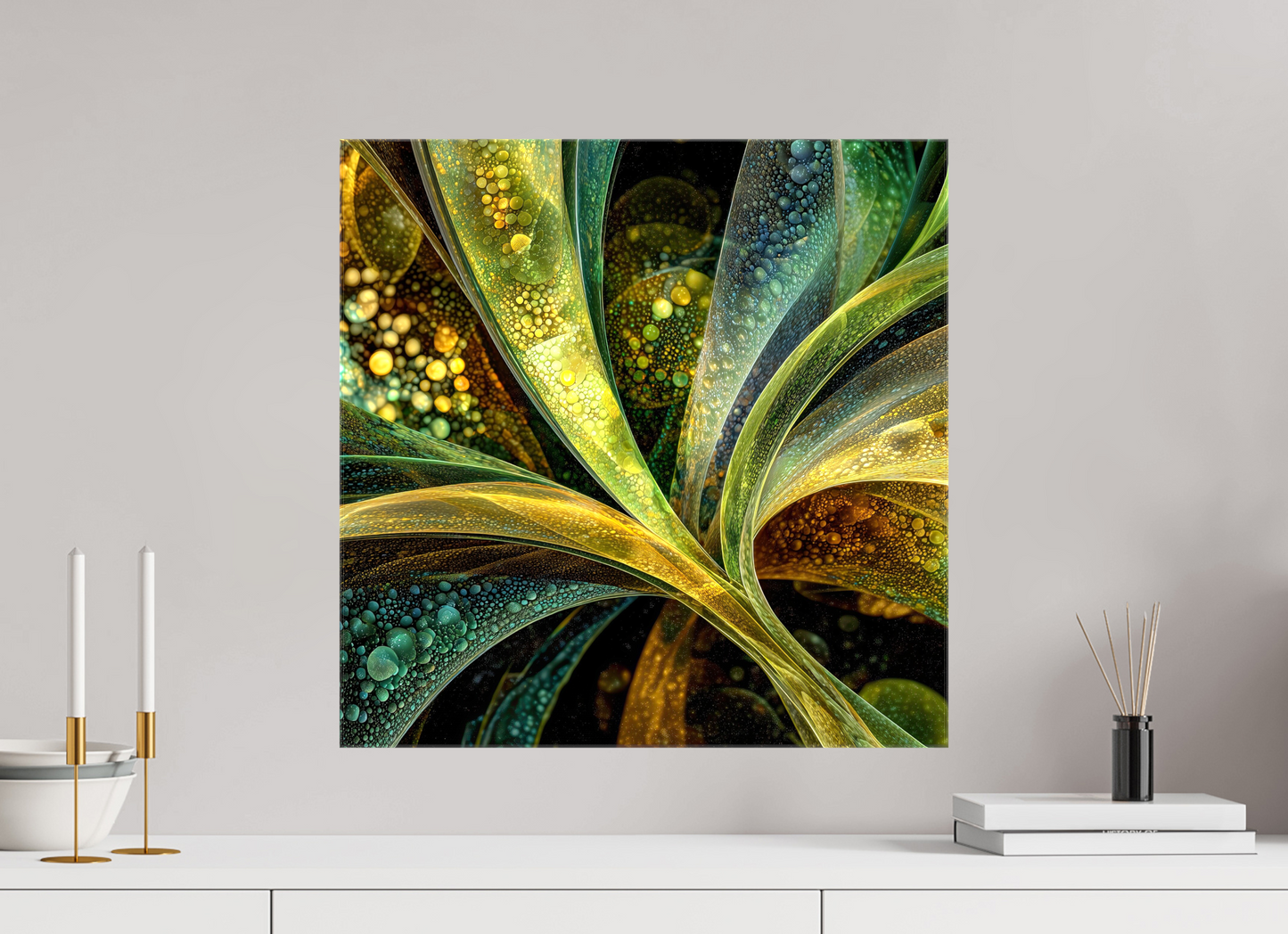 20 x 20″, Glossy Canvas Algae