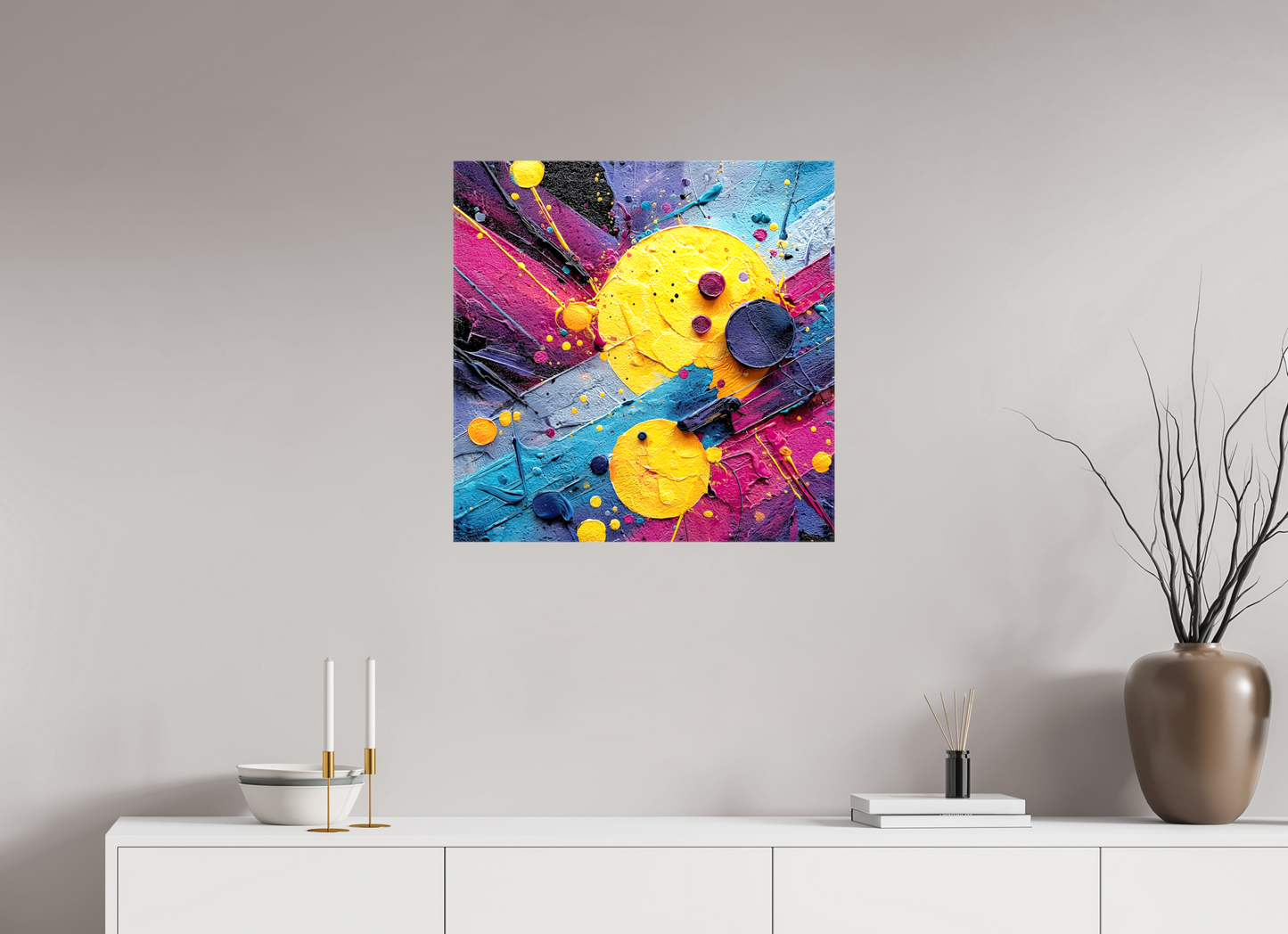 25 x 25″, Glossy Canvas Color Blast