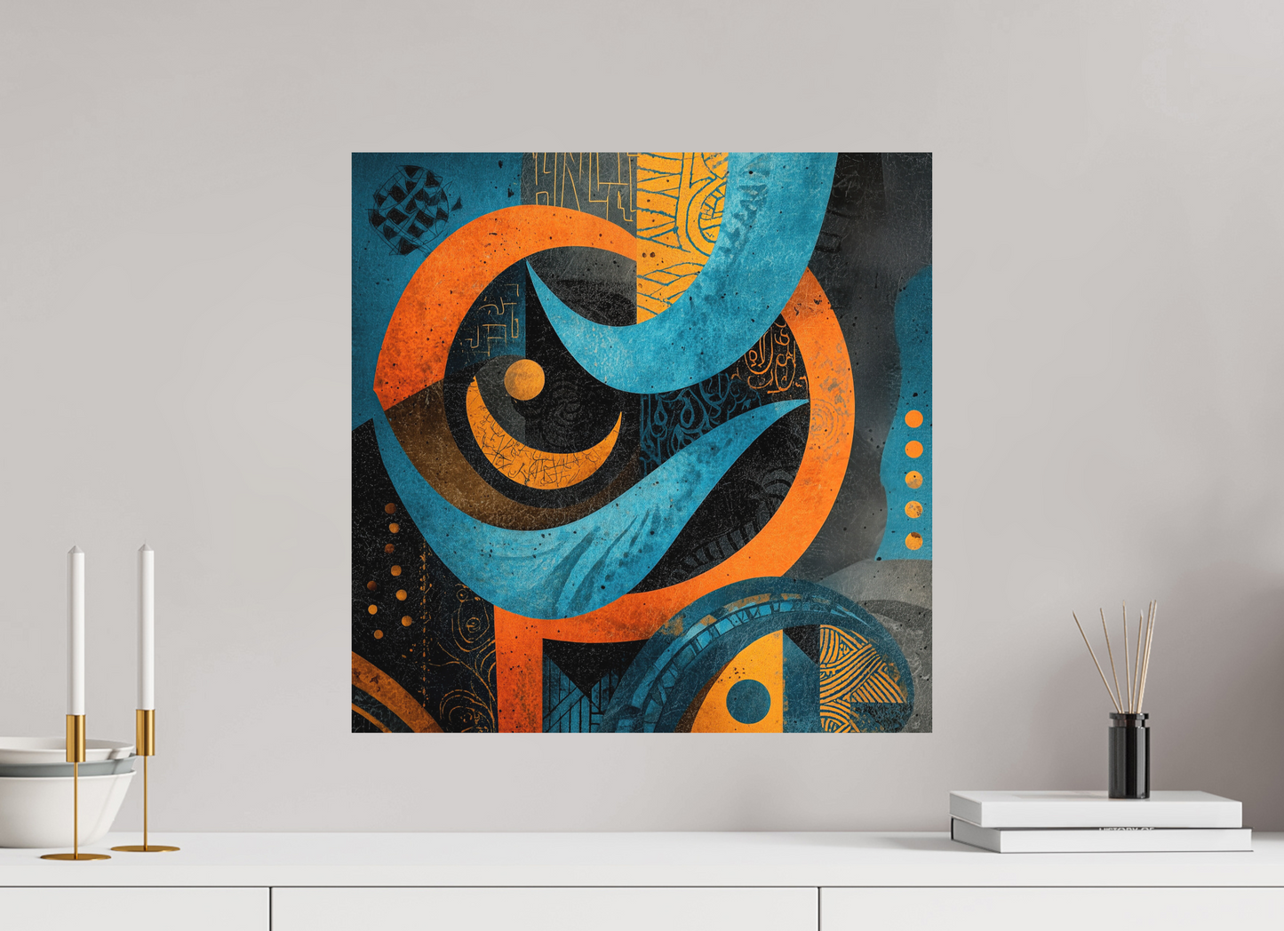 20 x 20″, Photo Print on Aluminum Backing Abstract Tribal 2
