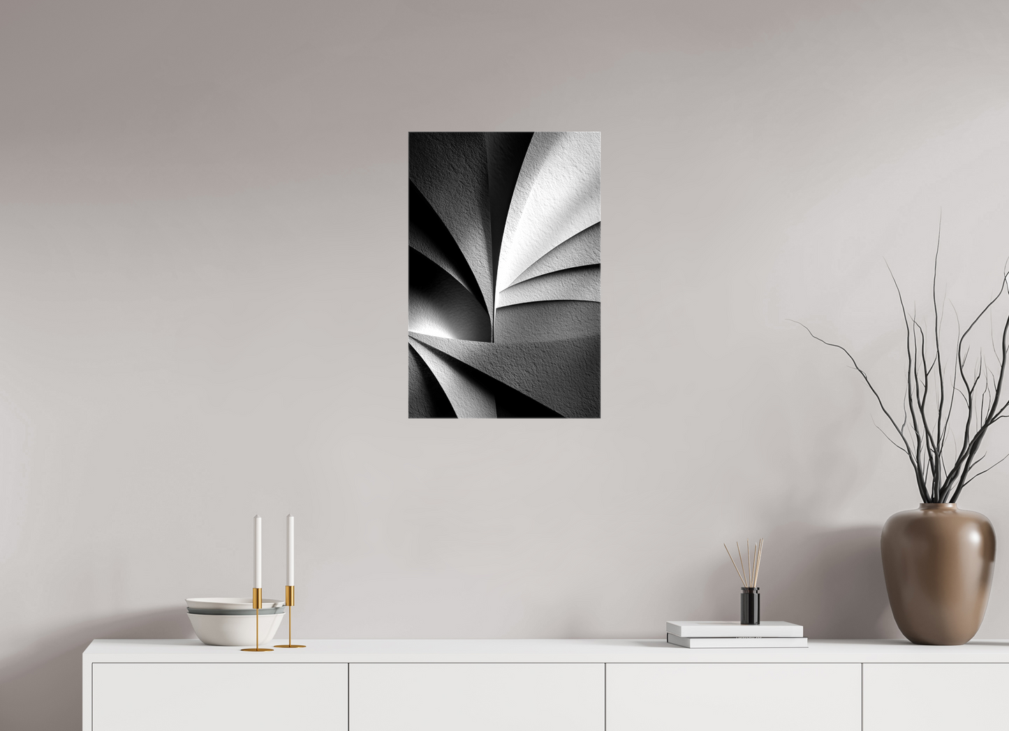 16 x 24″, Glossy Canvas Abstract B&W 1