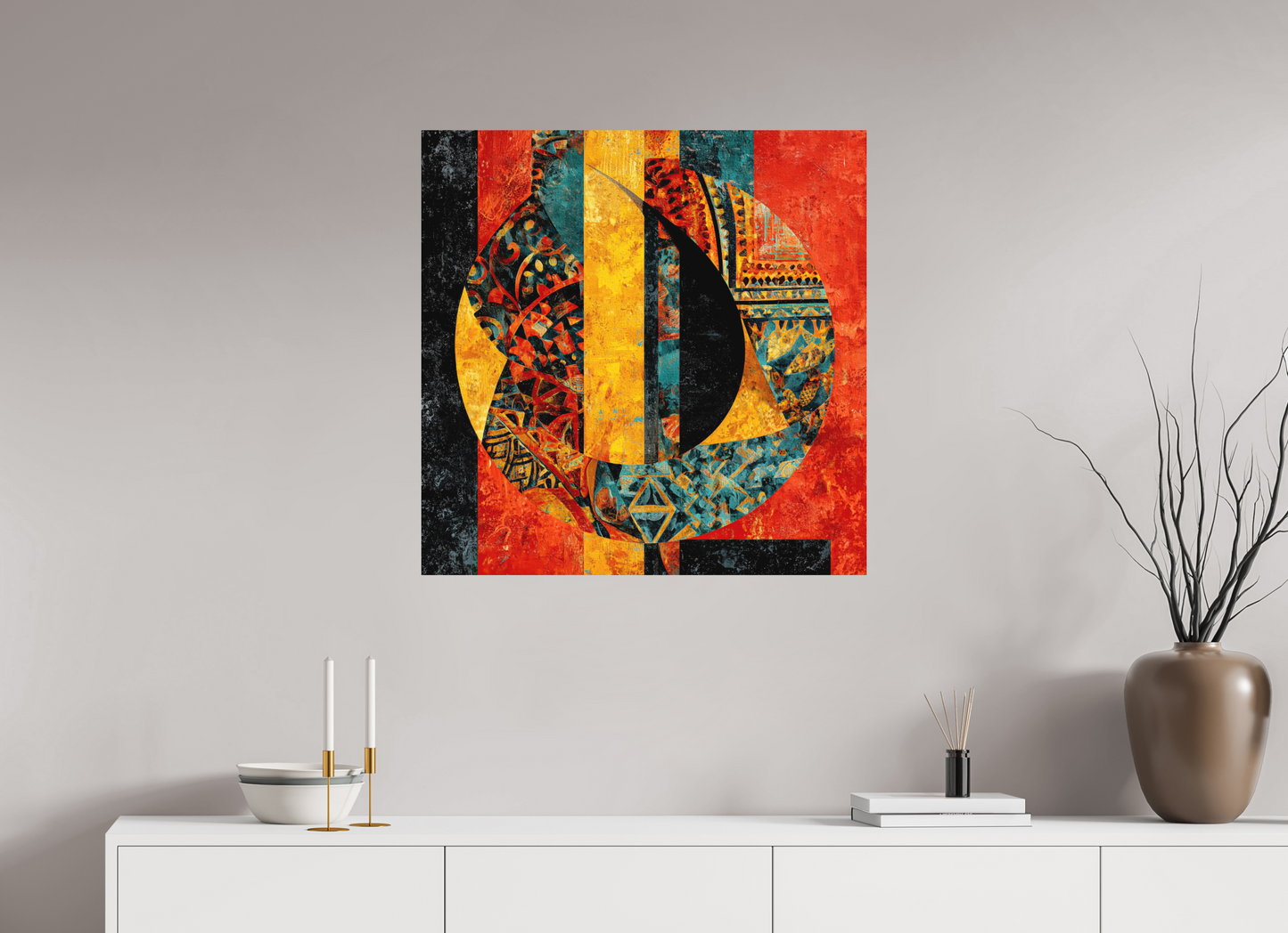 30 x 30″, Photo Print on Aluminum Backing Tribal Circle 2