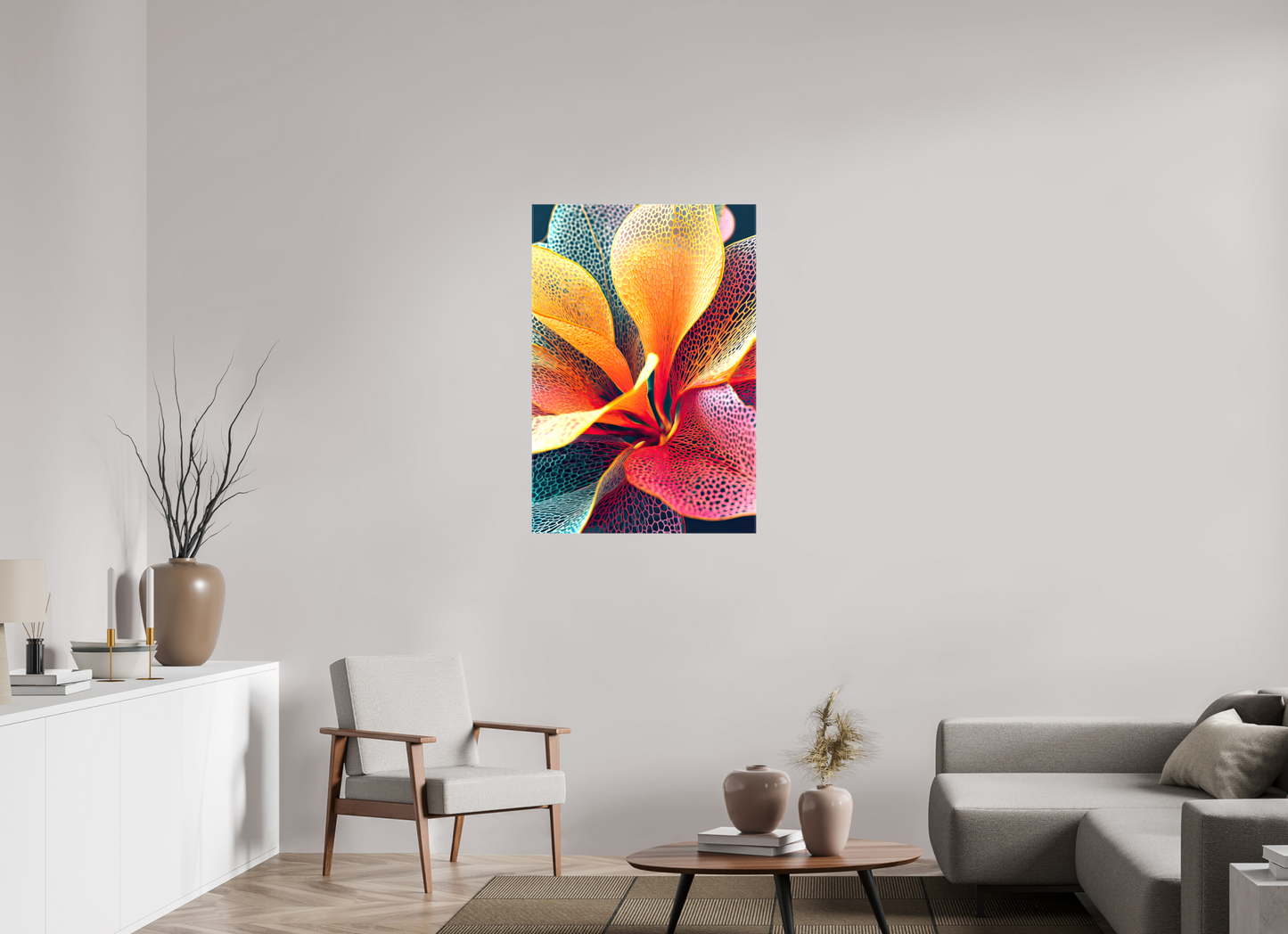 28 x 41.3″, Glossy Canvas Colorful Flower