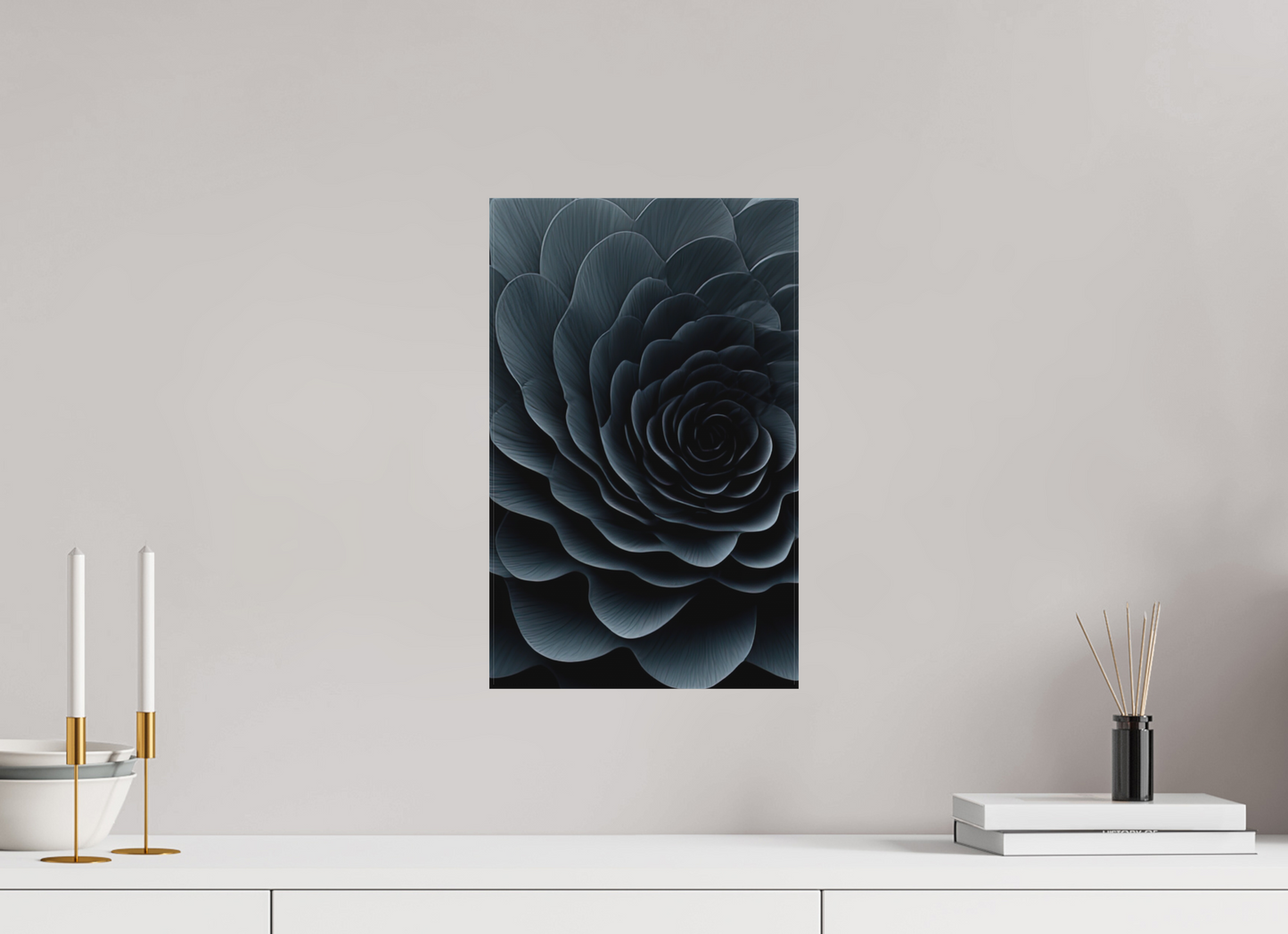 10 x 16.1″, Textile on Canvas Dark Flower
