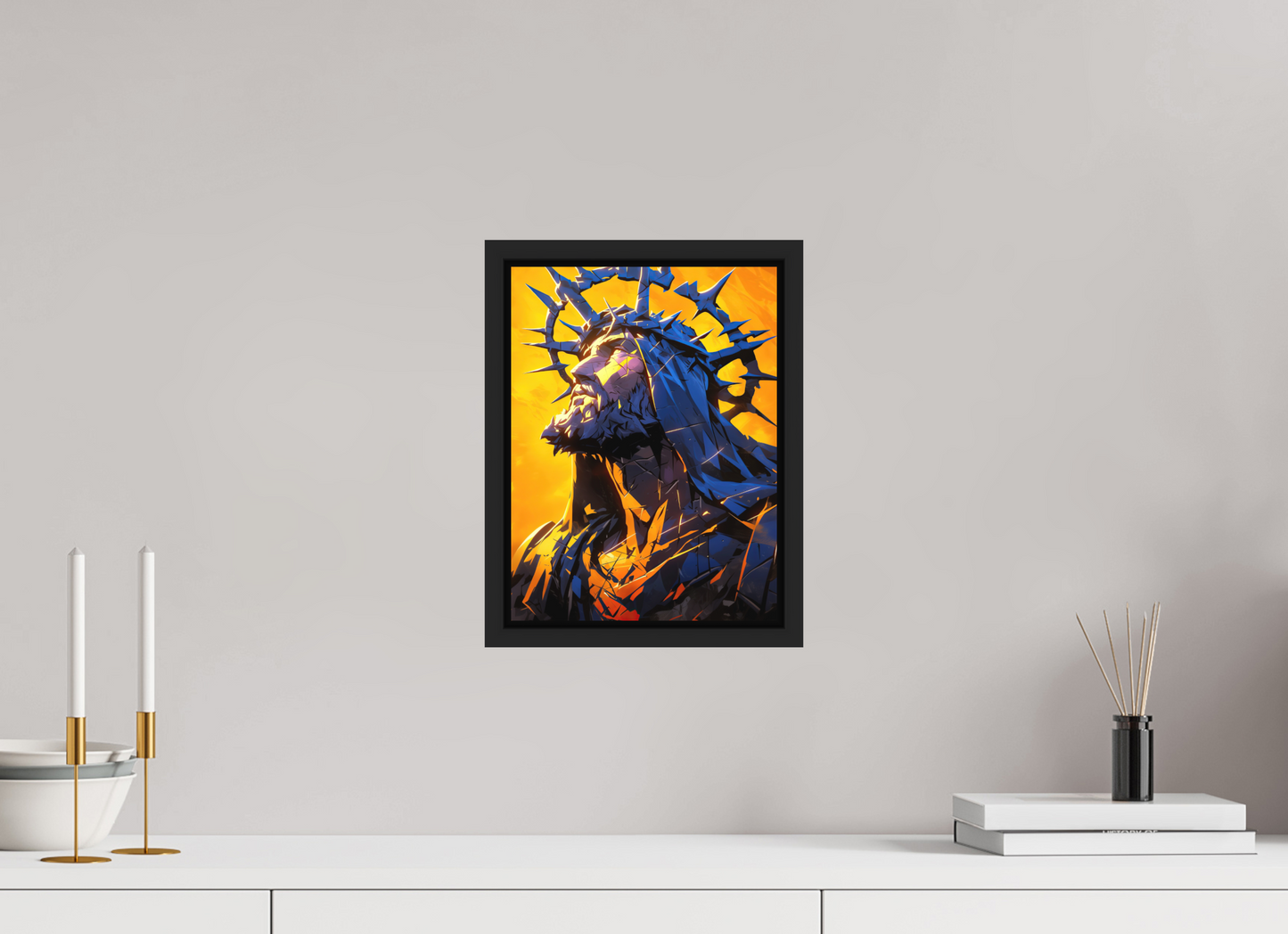 9 x 12″, Photo Print on Aluminum Backing with boarder Jesus