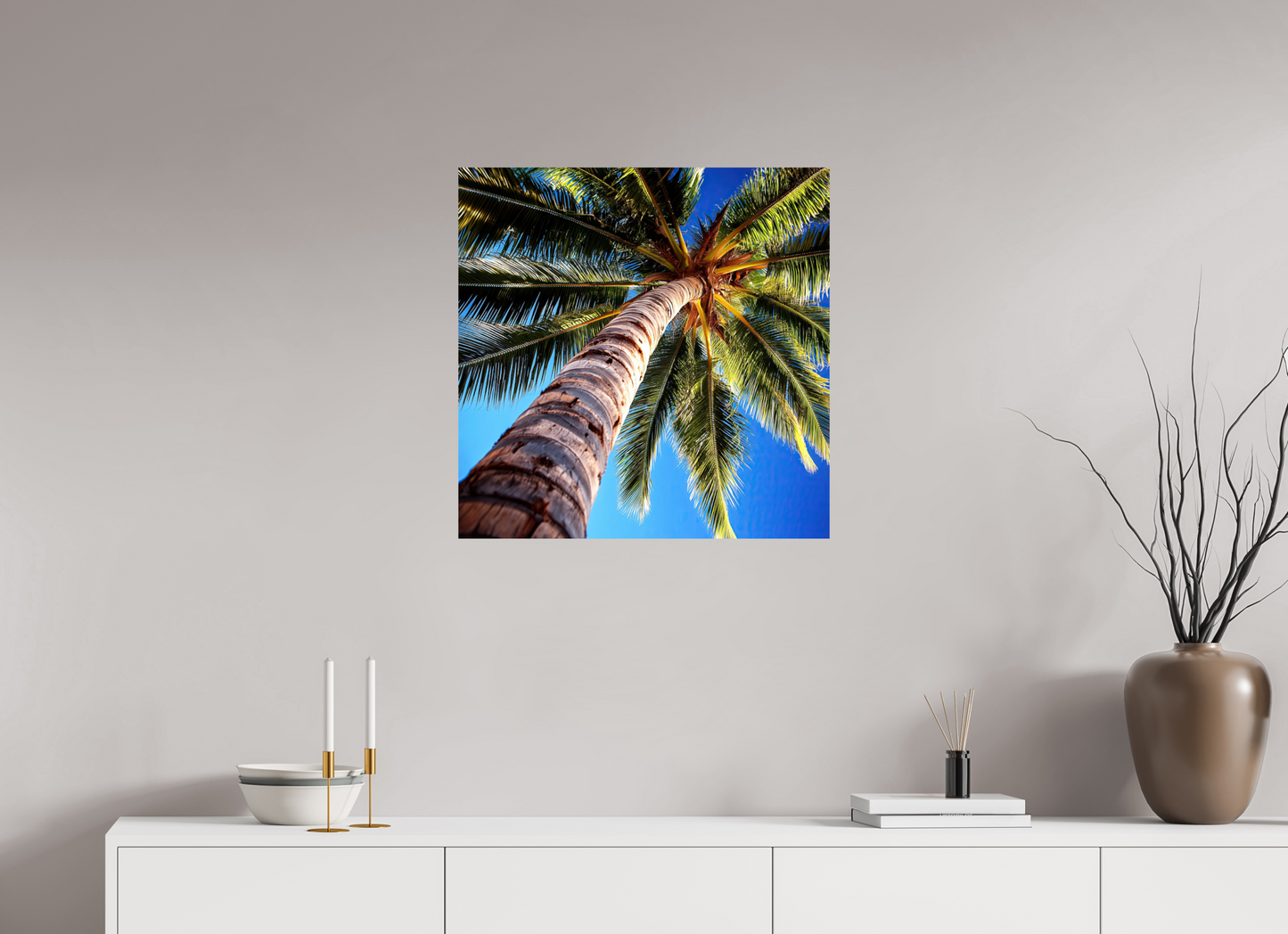 25 x 25″, Fine Art Print On Aluminum Dibond Palm Tree