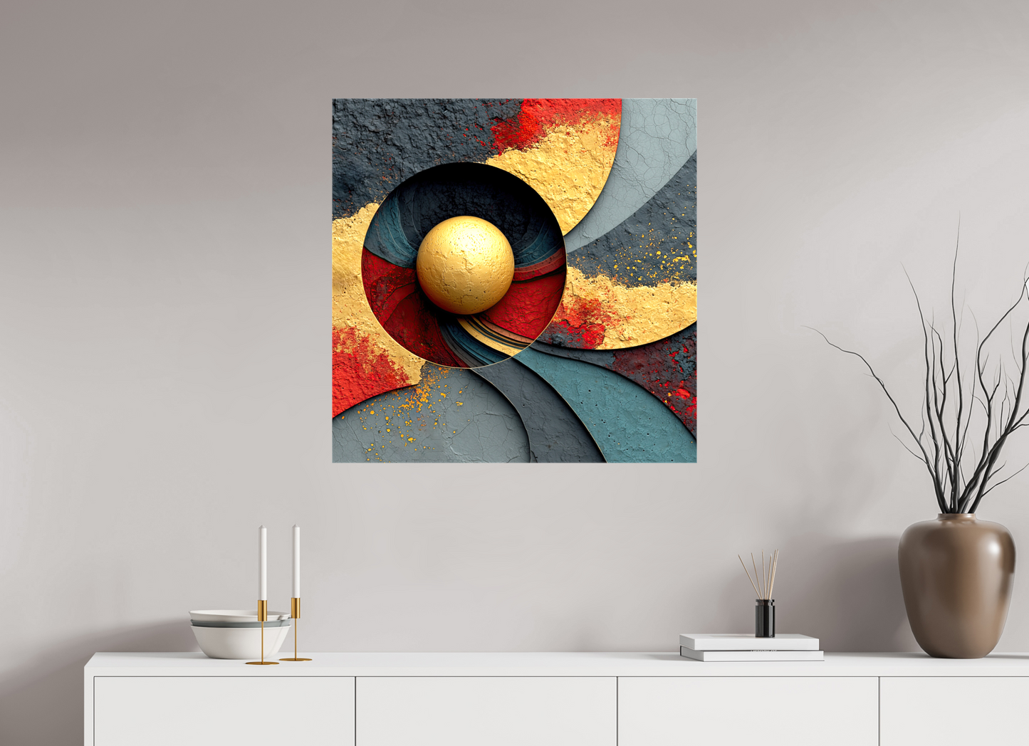 30 x 30″, Glossy Canvas Gold Ball