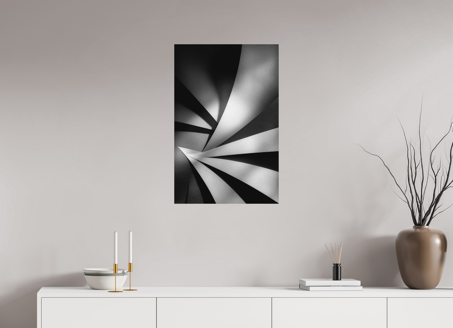 20 x 30.6″, Photo Print on Aluminum Backing Abstract B&W 2