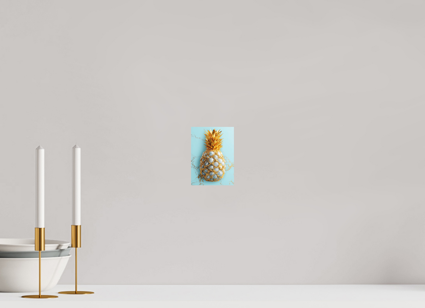 4 x 5.5″, Photo Print on Aluminum Backing Gold Pineapple