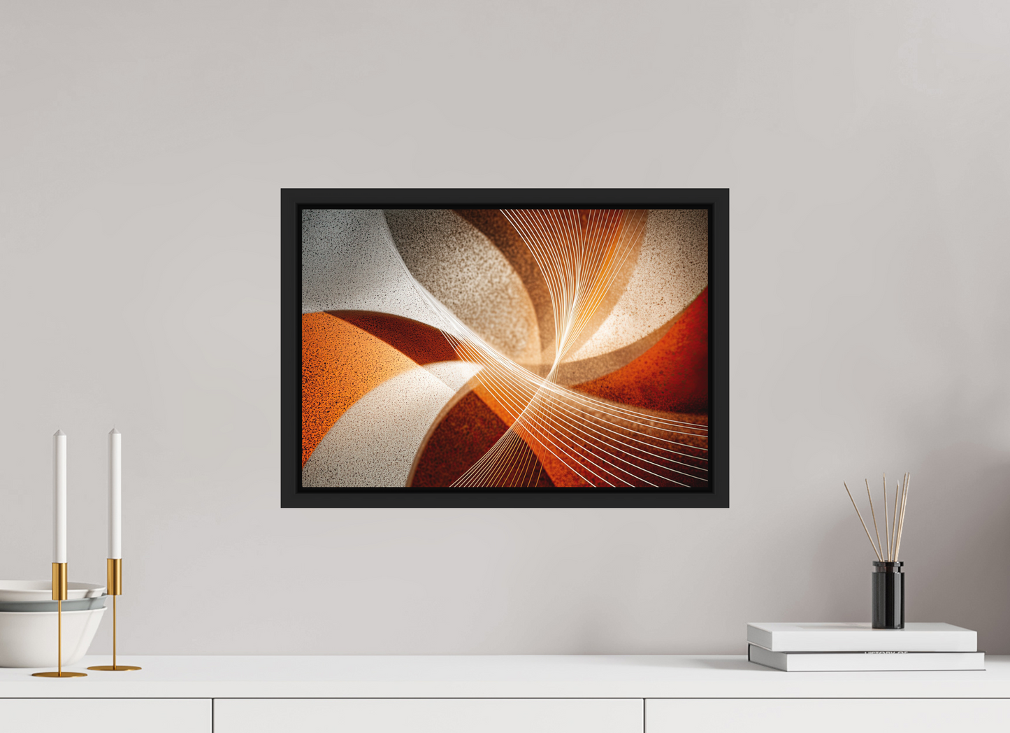 17.6 x 12″, Photo Print on Aluminum Backing with boarder Orange & White Swirl