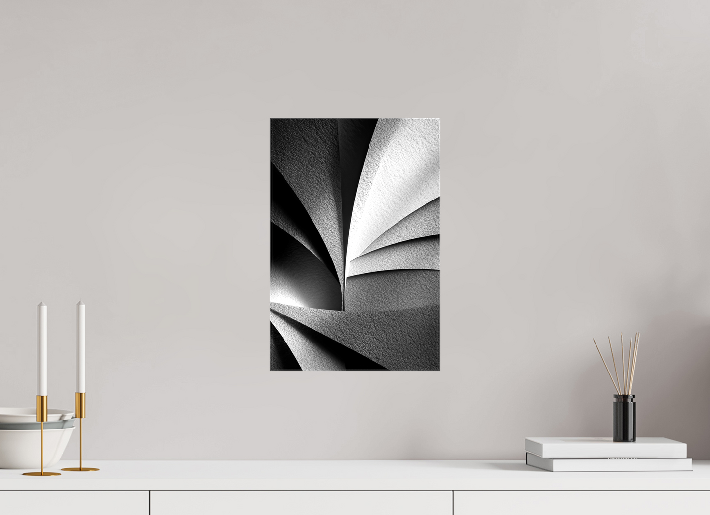 10 x 15″, Glossy Canvas Abstract B&W 1