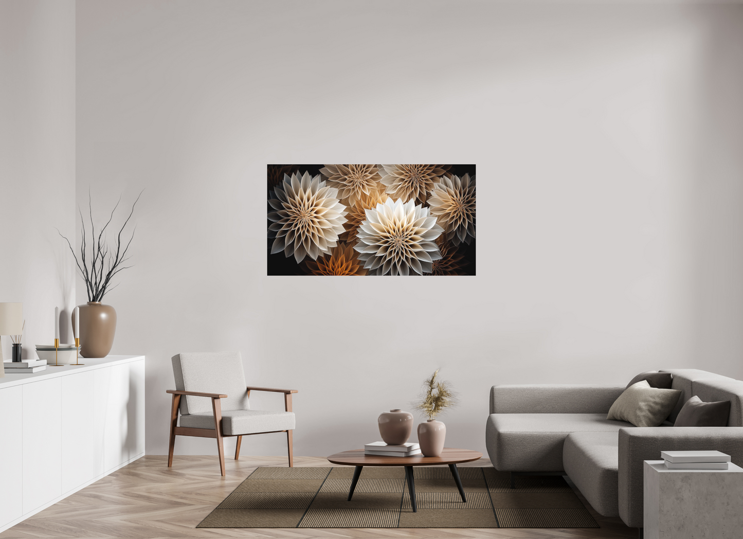 58.1 x 31″, Photo Print on Aluminum Backing Pollen Flowers