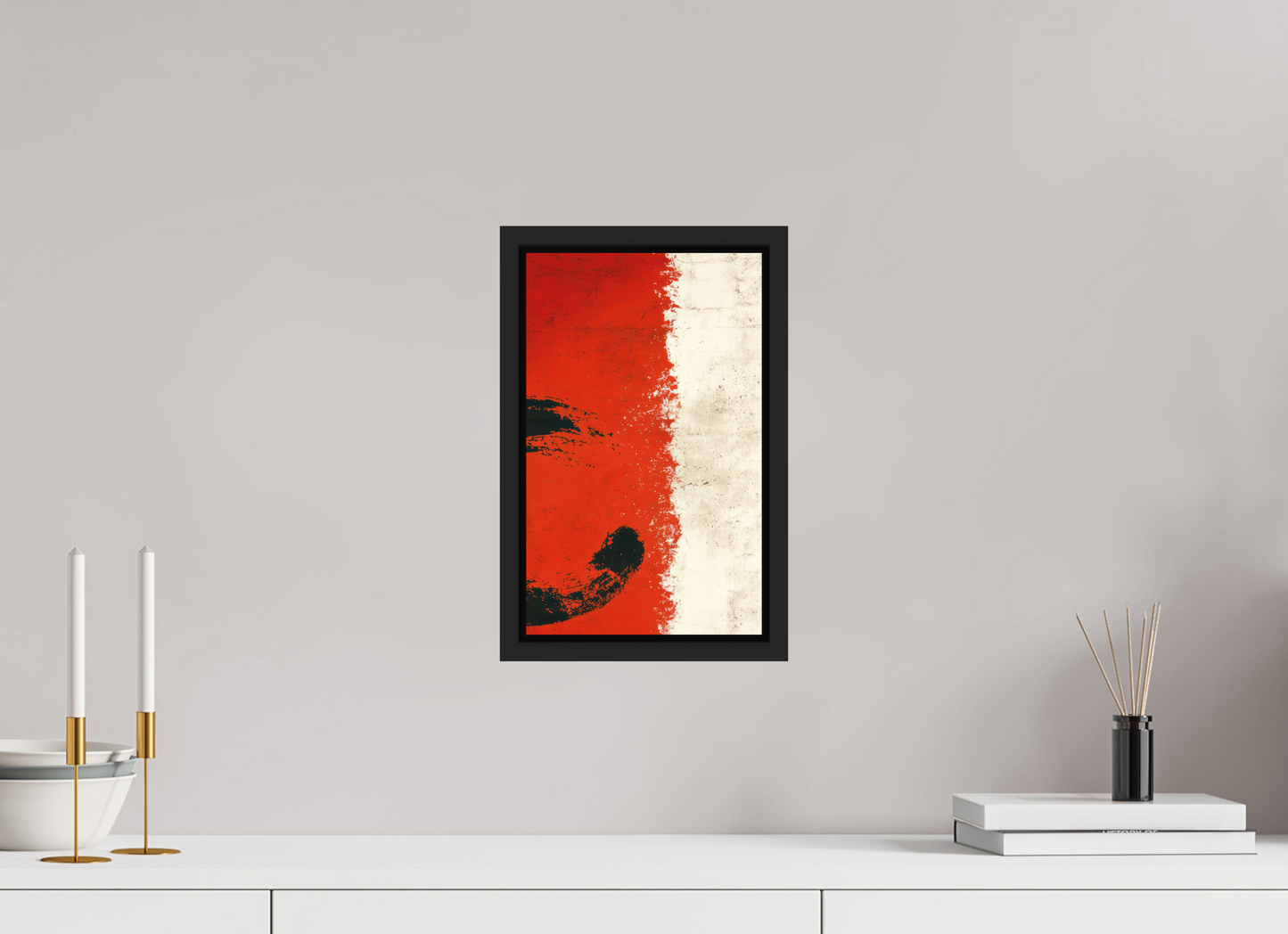 8 x 13″, Photo Print on Aluminum Backing with boarder Abstract Paint Brush Circle Right
