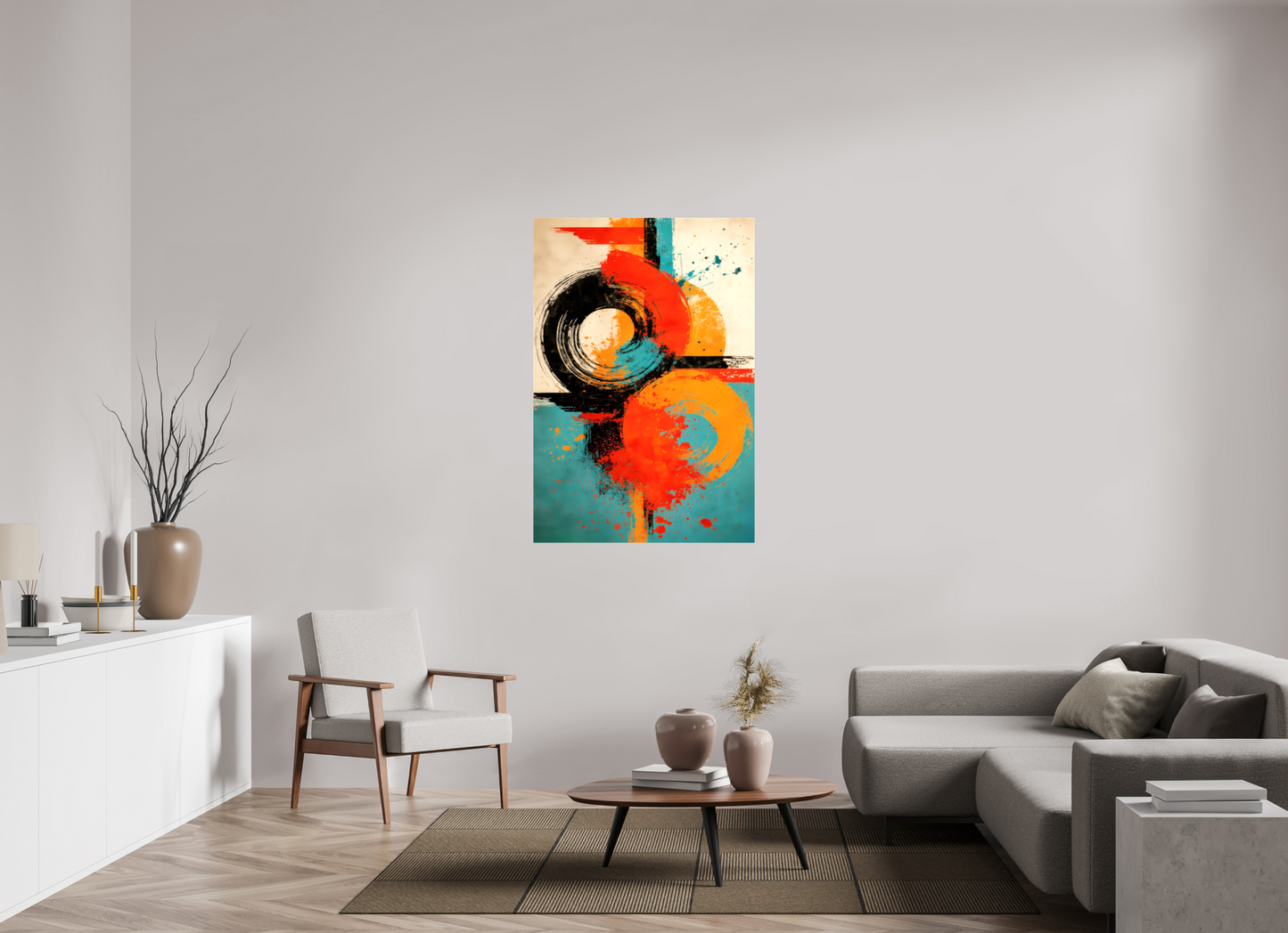 35 x 51.6″, Glossy Canvas Abstract Traffic Sign