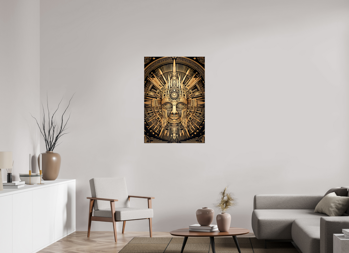28 x 40″, Glossy Canvas Tribal Gold