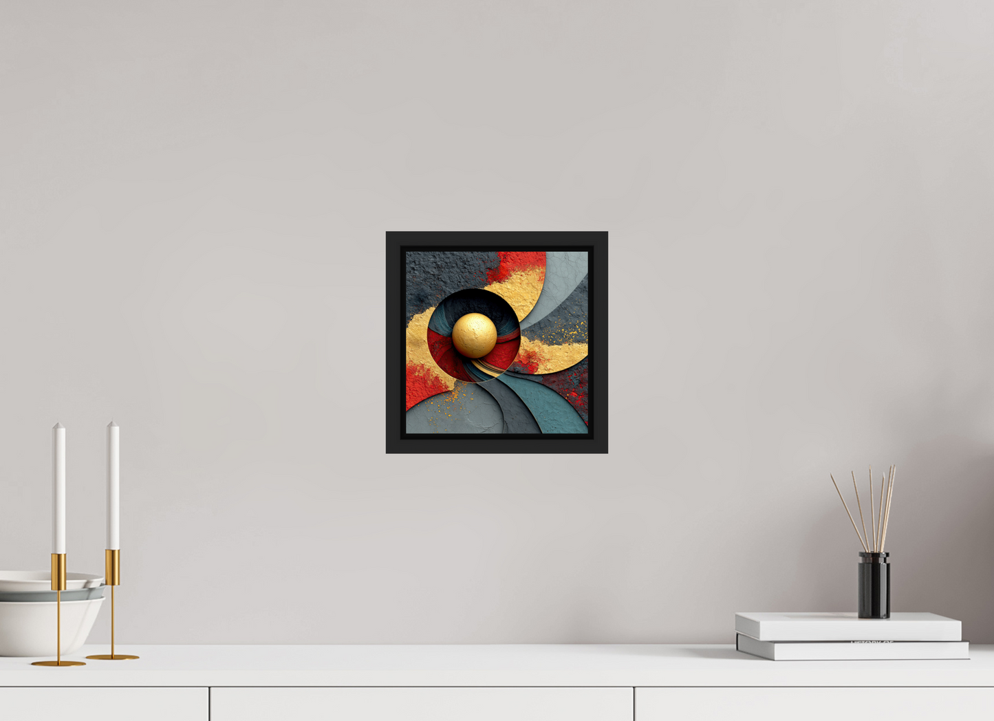 8 x 8″, Fine Art Print on Aluminum Dibond with Boarder Gold Ball