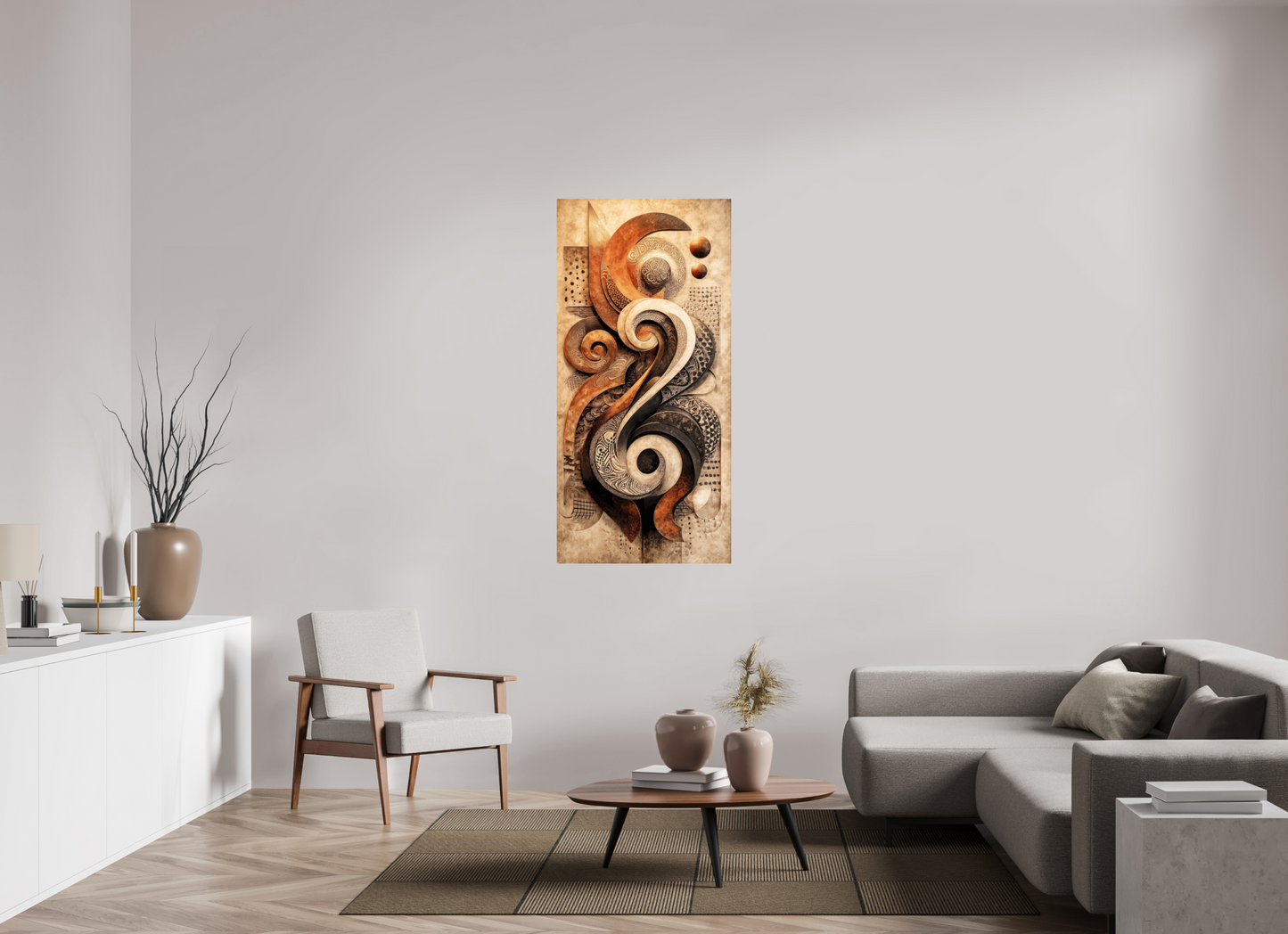 28 x 58.6″, Fine Art Print On Aluminum Dibond Abstract Shapes 2
