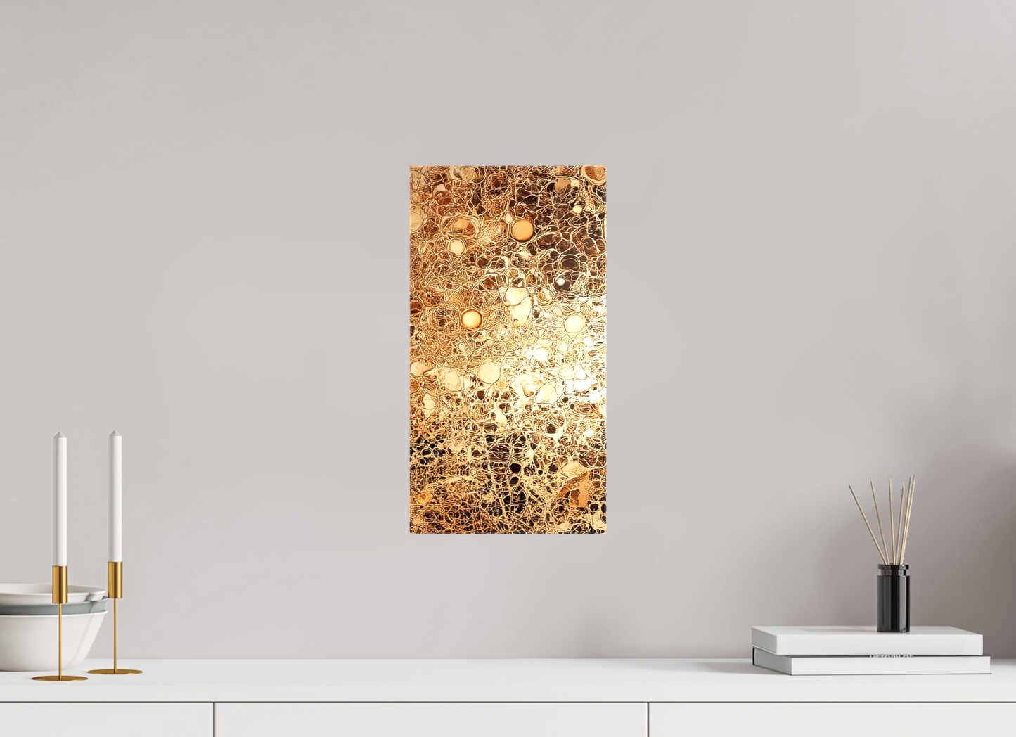 8 x 15.3″, Glossy Canvas Gold Leather
