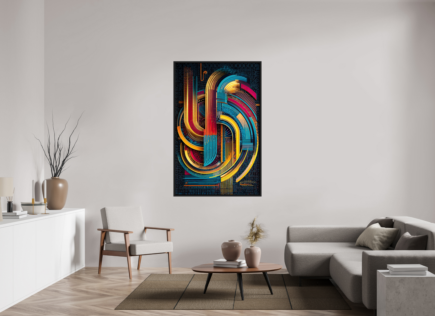 40 x 62.2″, Fine Art Print on Aluminum Dibond with Boarder Abstract Jazz 2