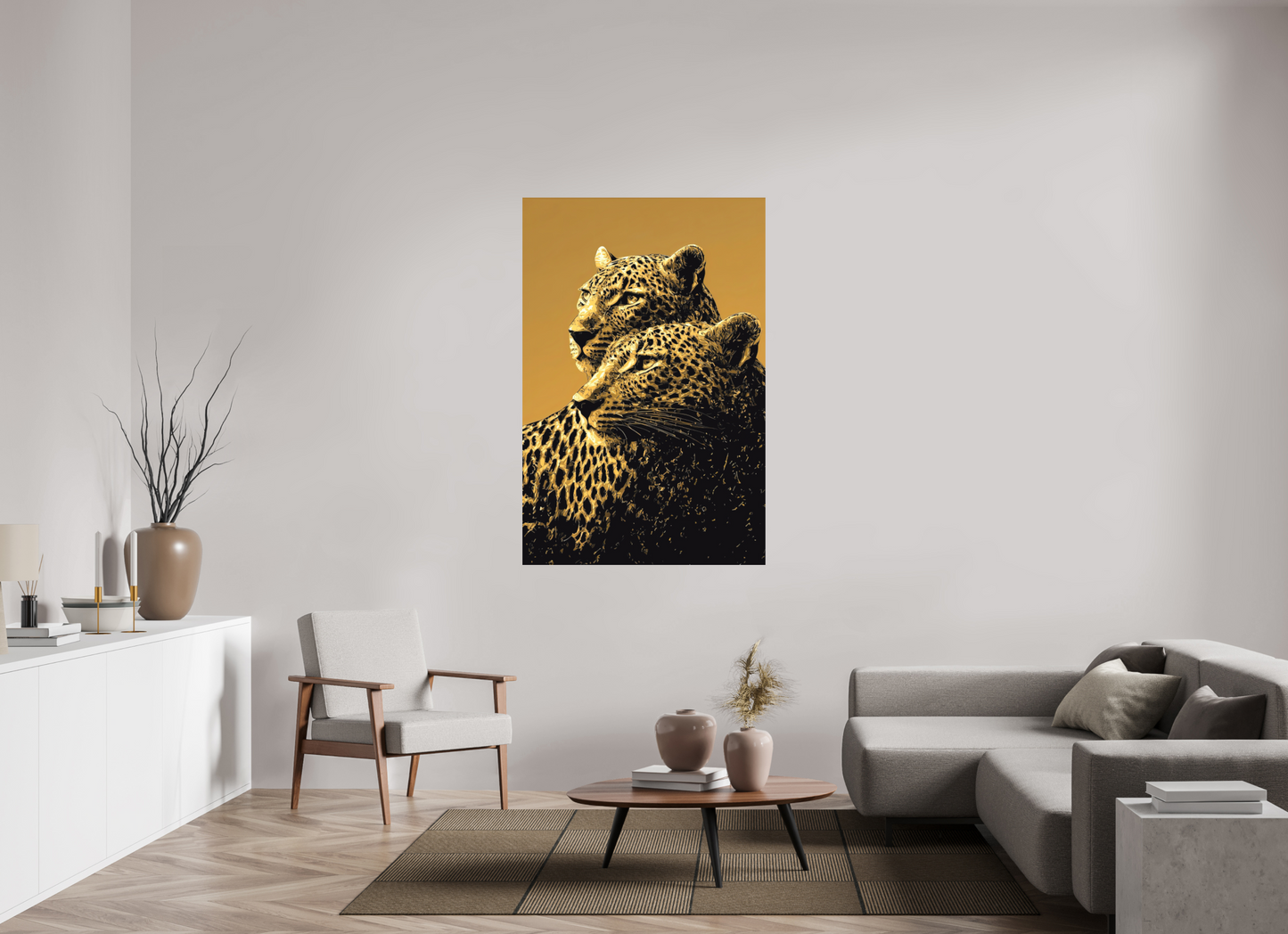 39 x 59″, Photo Print on Aluminum Backing Desert Cheetahs