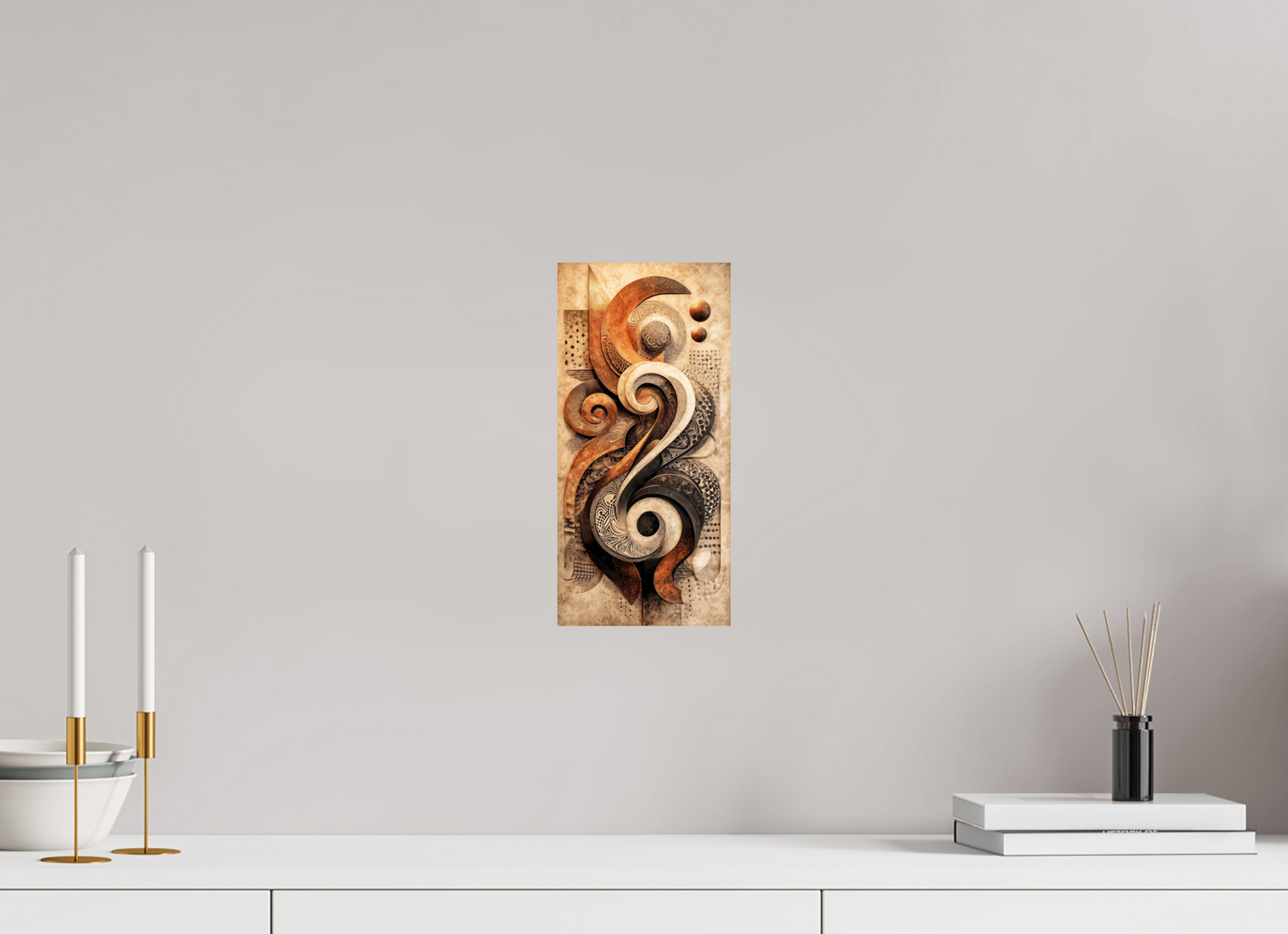 6 x 12.6″, Fine Art Print On Aluminum Dibond Abstract Shapes 2