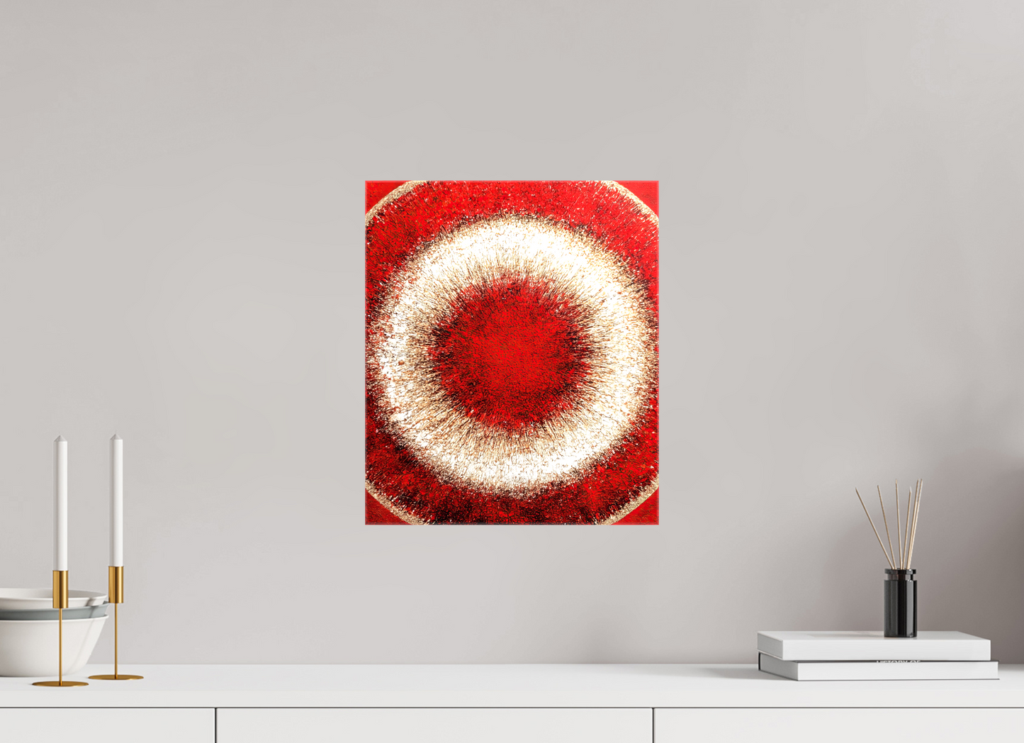 12 x 14.1″, Glossy Canvas Abstract Red Eye