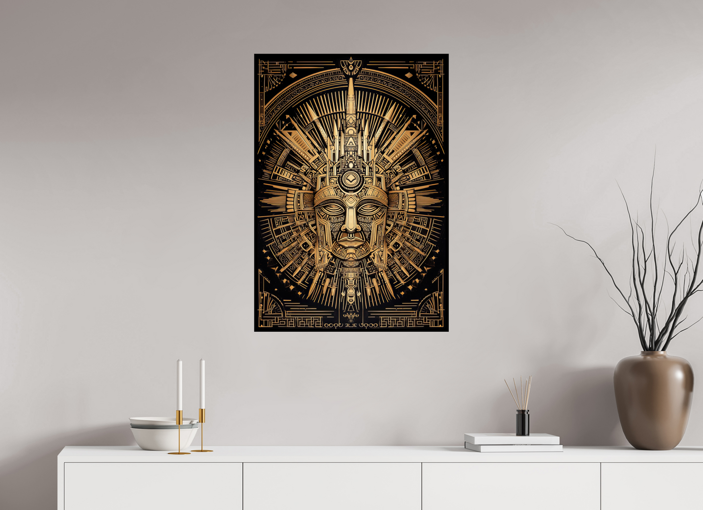 24 x 34.3″, Fine Art Print On Aluminum Dibond Tribal Gold