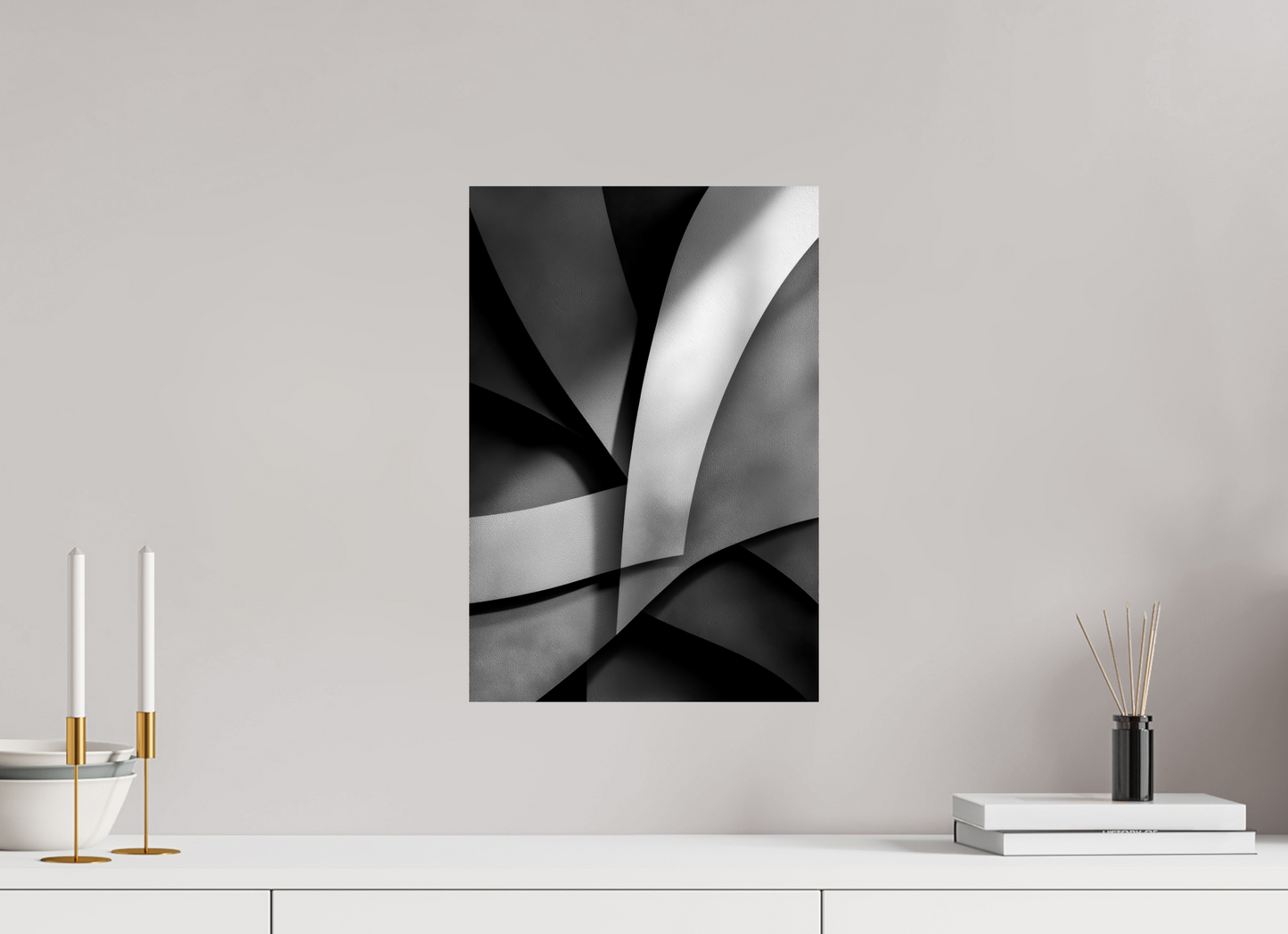 12 x 17.7″, Fine Art Print On Aluminum Dibond Abstract B&W 3