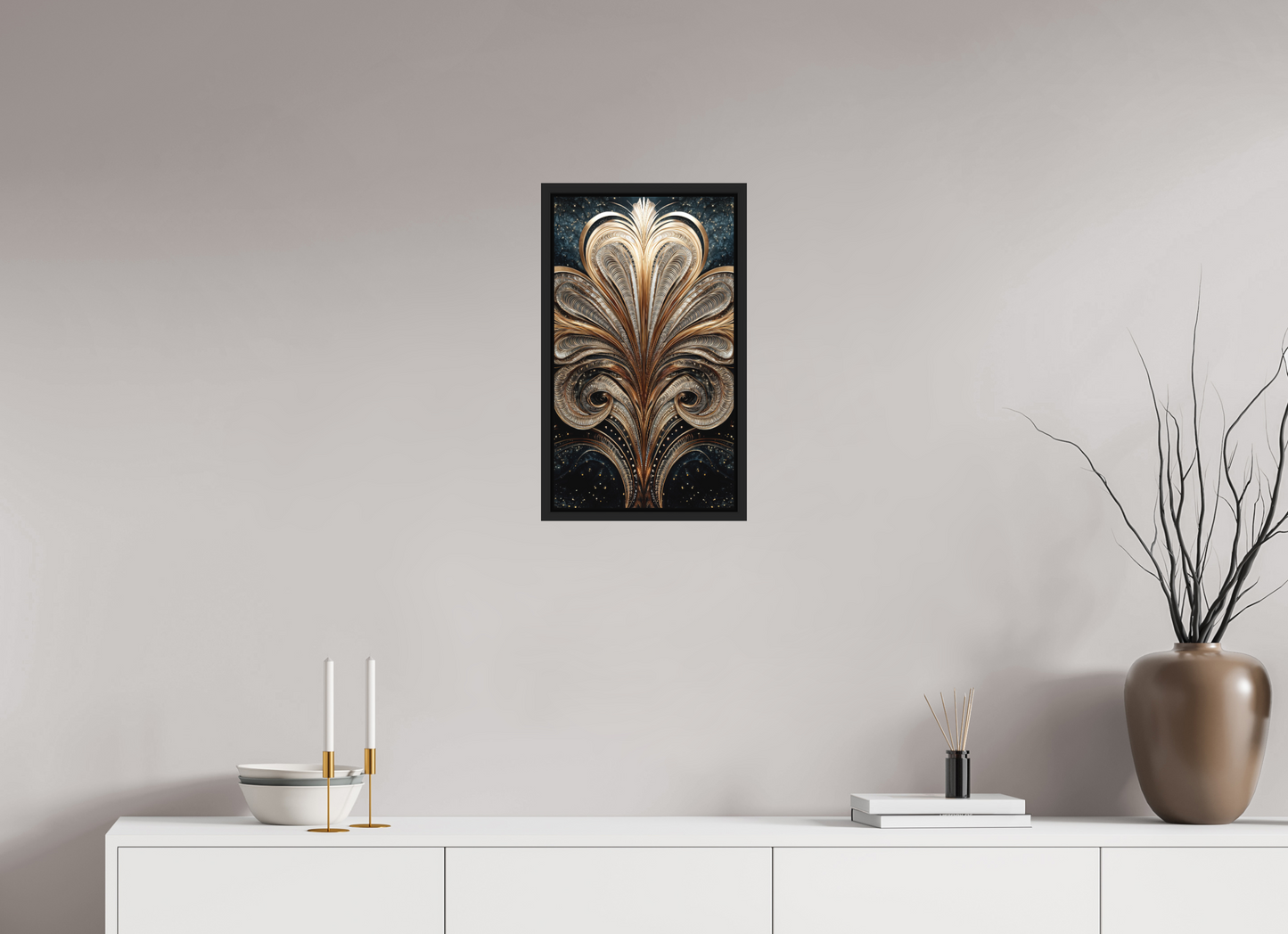 12 x 20.8″, Photo Print on Aluminum Backing with boarder Art Deco Abstract Flower 2