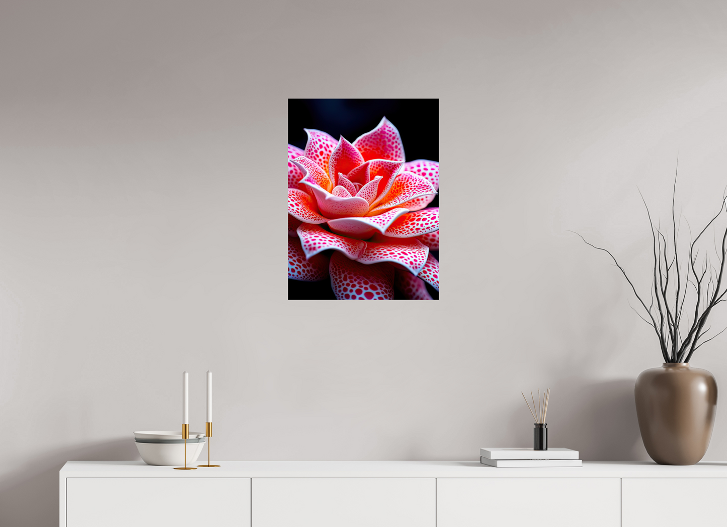 18 x 24″, Fine Art Print On Aluminum Dibond Red Dot Flower