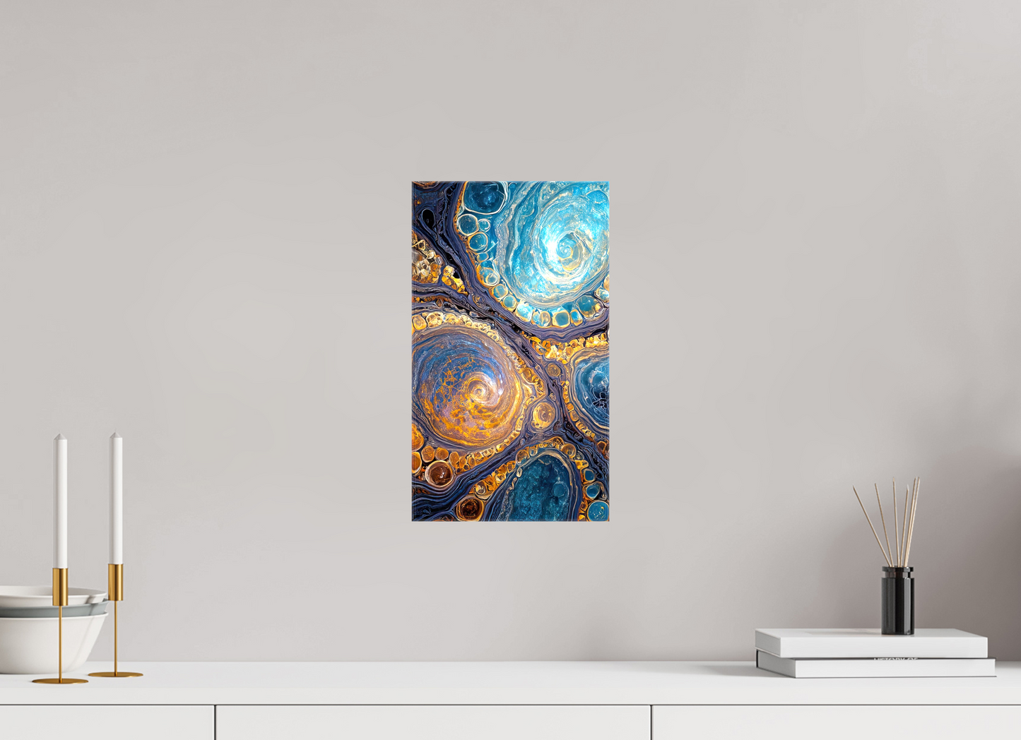 8 x 14″, Glossy Canvas Abstract Geode