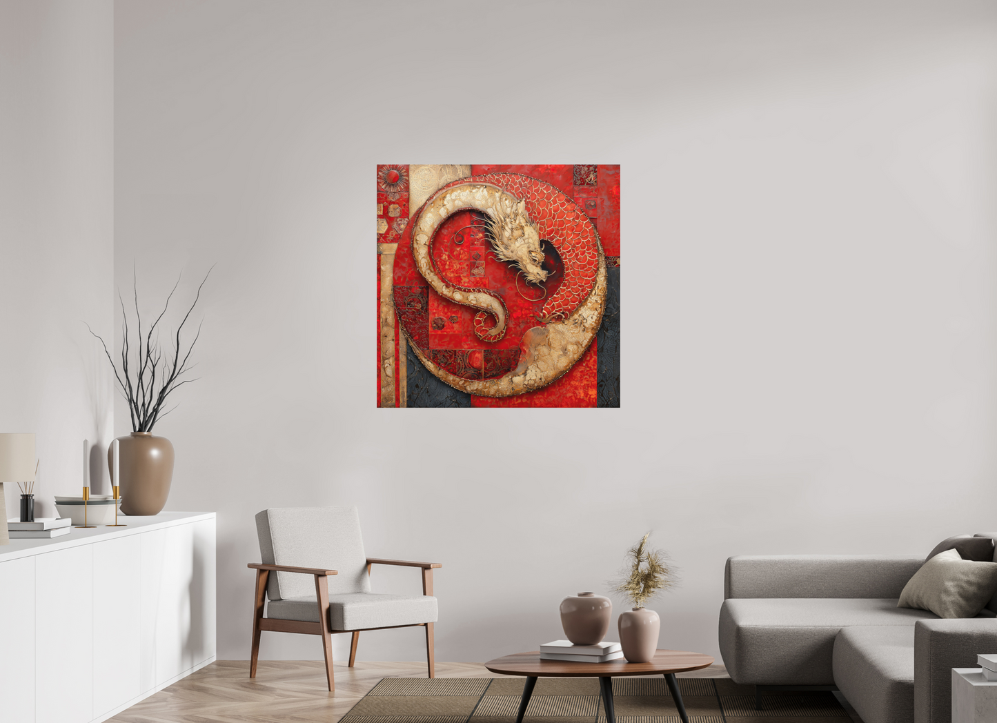 40 x 40″, Photo Print on Aluminum Backing Chinese Dragon