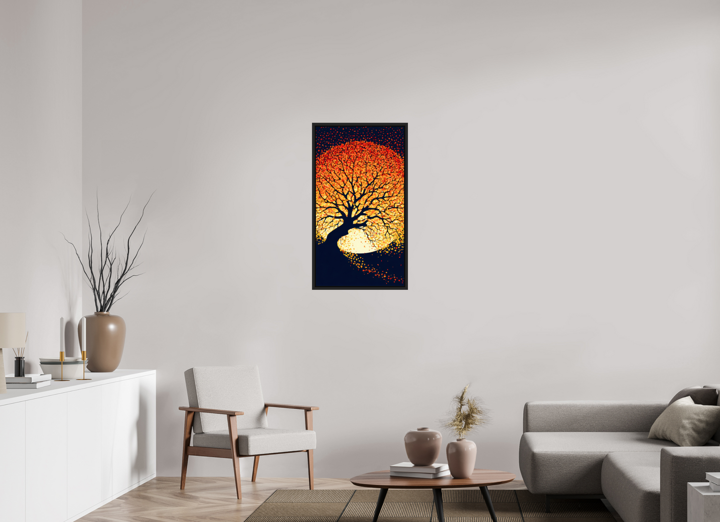 20 x 36.1″, Fine Art Print on Aluminum Dibond with Boarder Autumn Moon