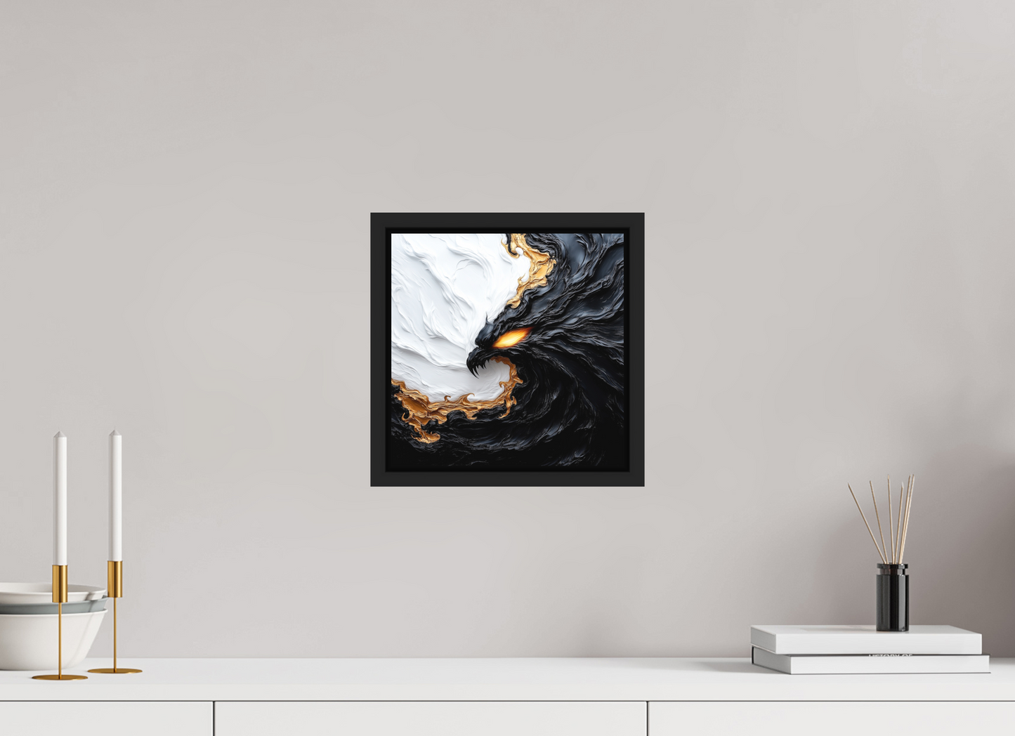 10 x 10″, Photo Print on Aluminum Backing with boarder Yin Yang Bird